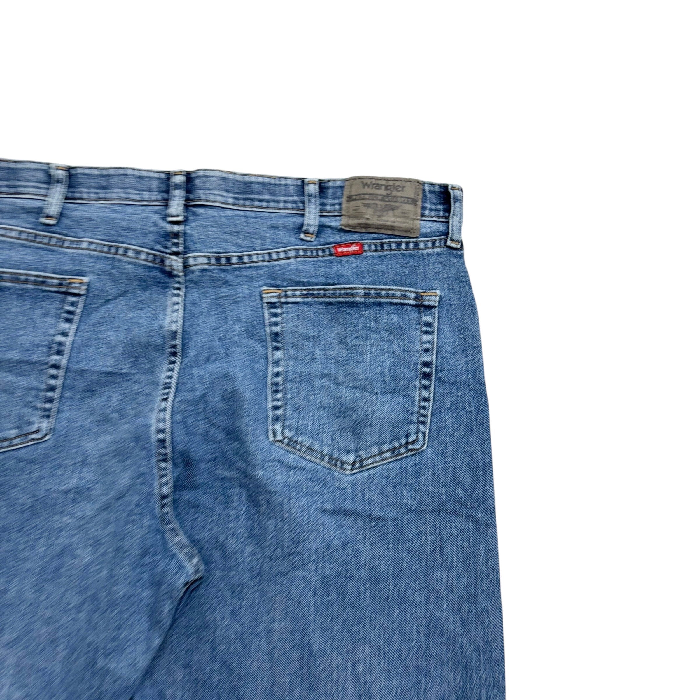 Wrangler Jeans W40 L29 Mens Mid Blue Regular Straight Fit Stretch Denim (E)