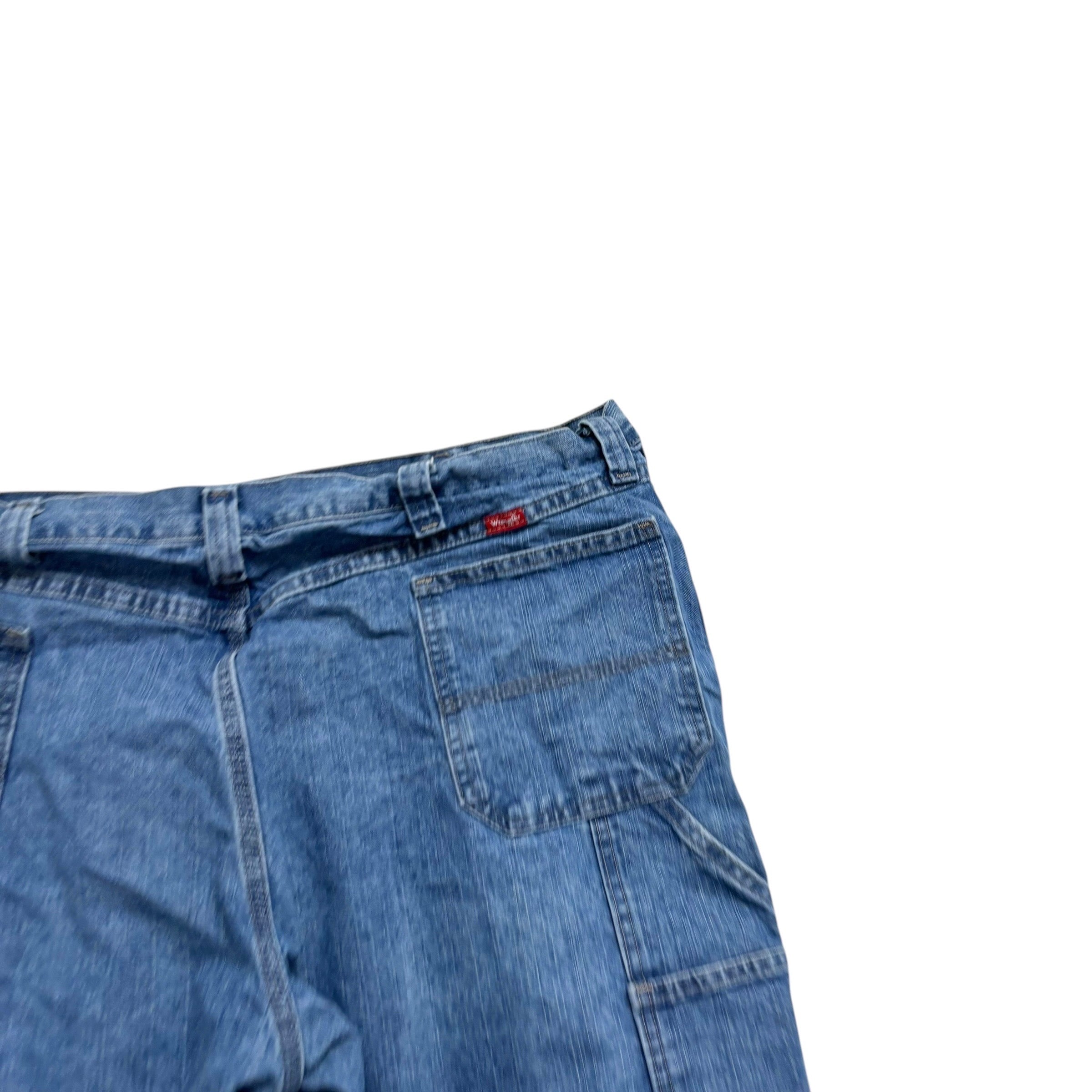 Wrangler Baggy Jorts W44 Mens Light Blue Denim Shorts Relaxed Fit Carpenter (E)