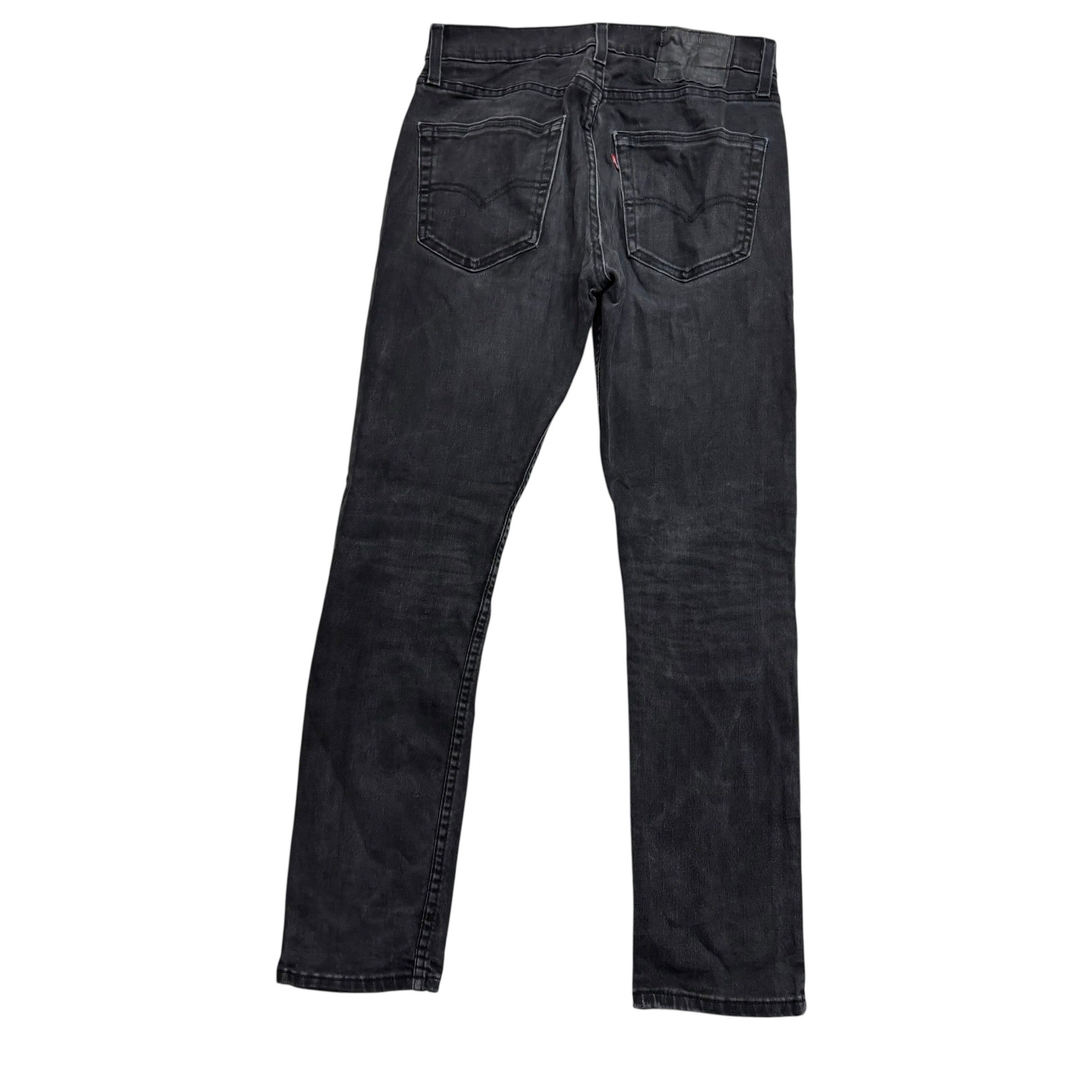 Levis 502 Jeans W28 L30 Mens Black Regular Tapered Fit Stretch Denim