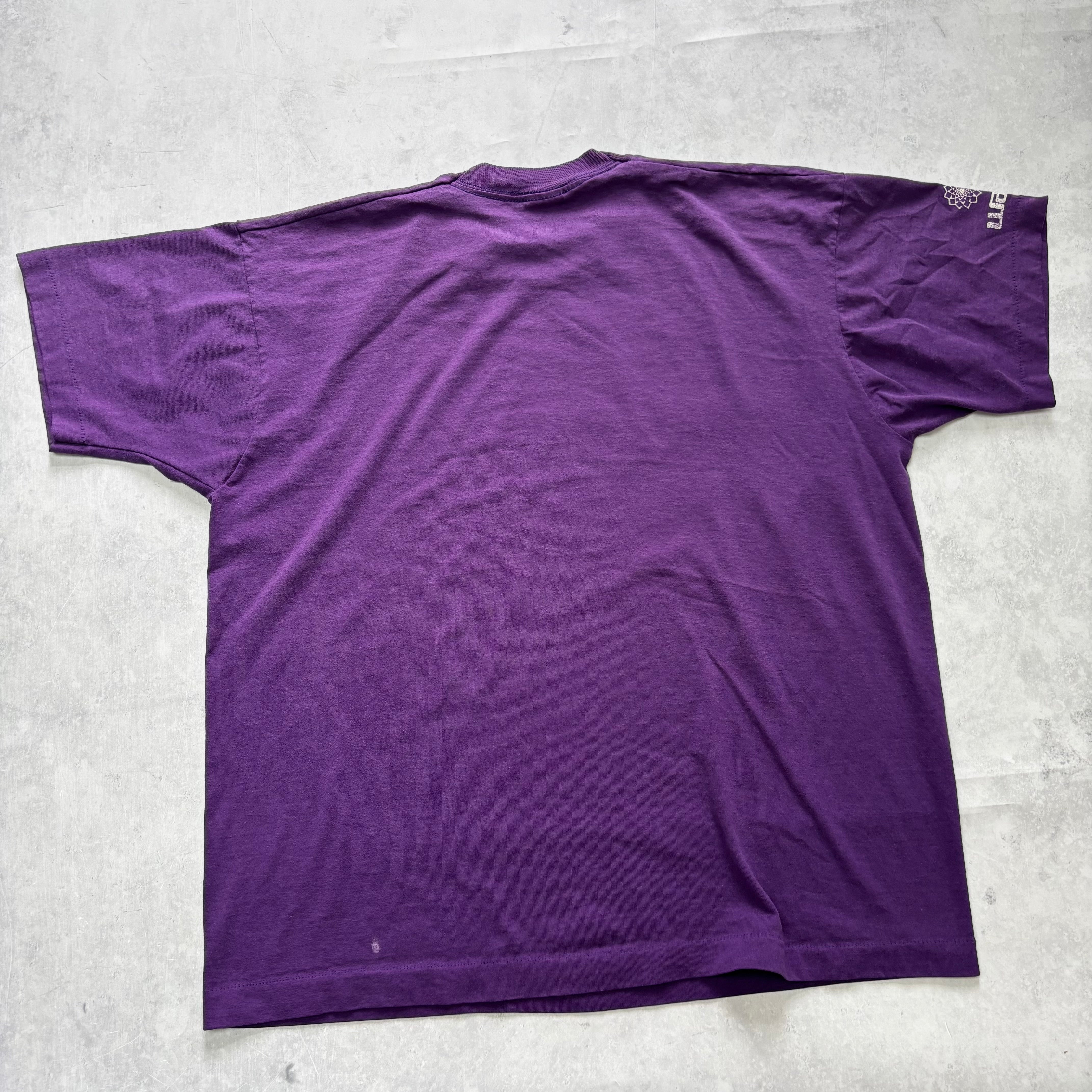 Vintage T Shirt Mens Large Purple Single Stitch Graphic Print 90s USA