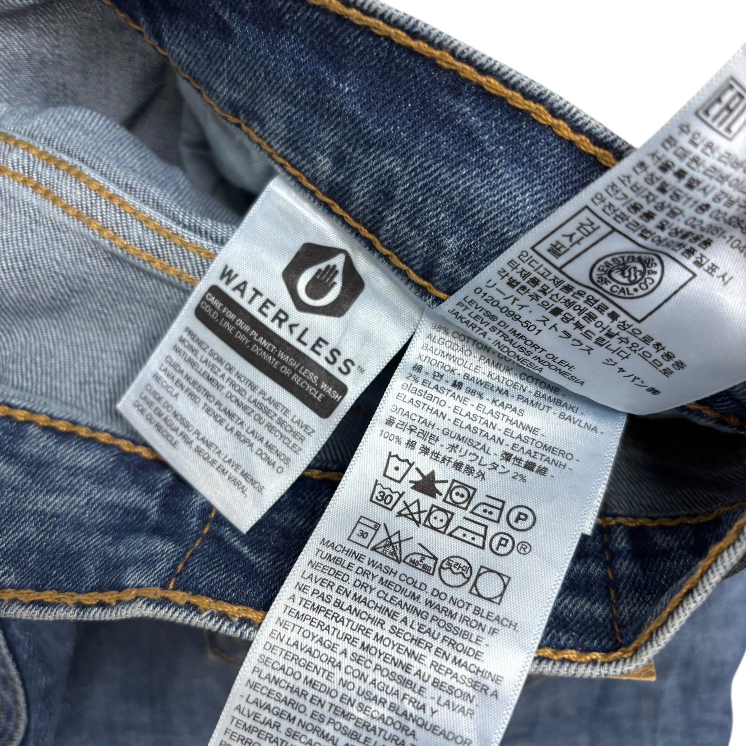 Levis 502 Jeans W31 L27 Mens Mid Blue Regular Tapered Fit Stretch Denim (E)
