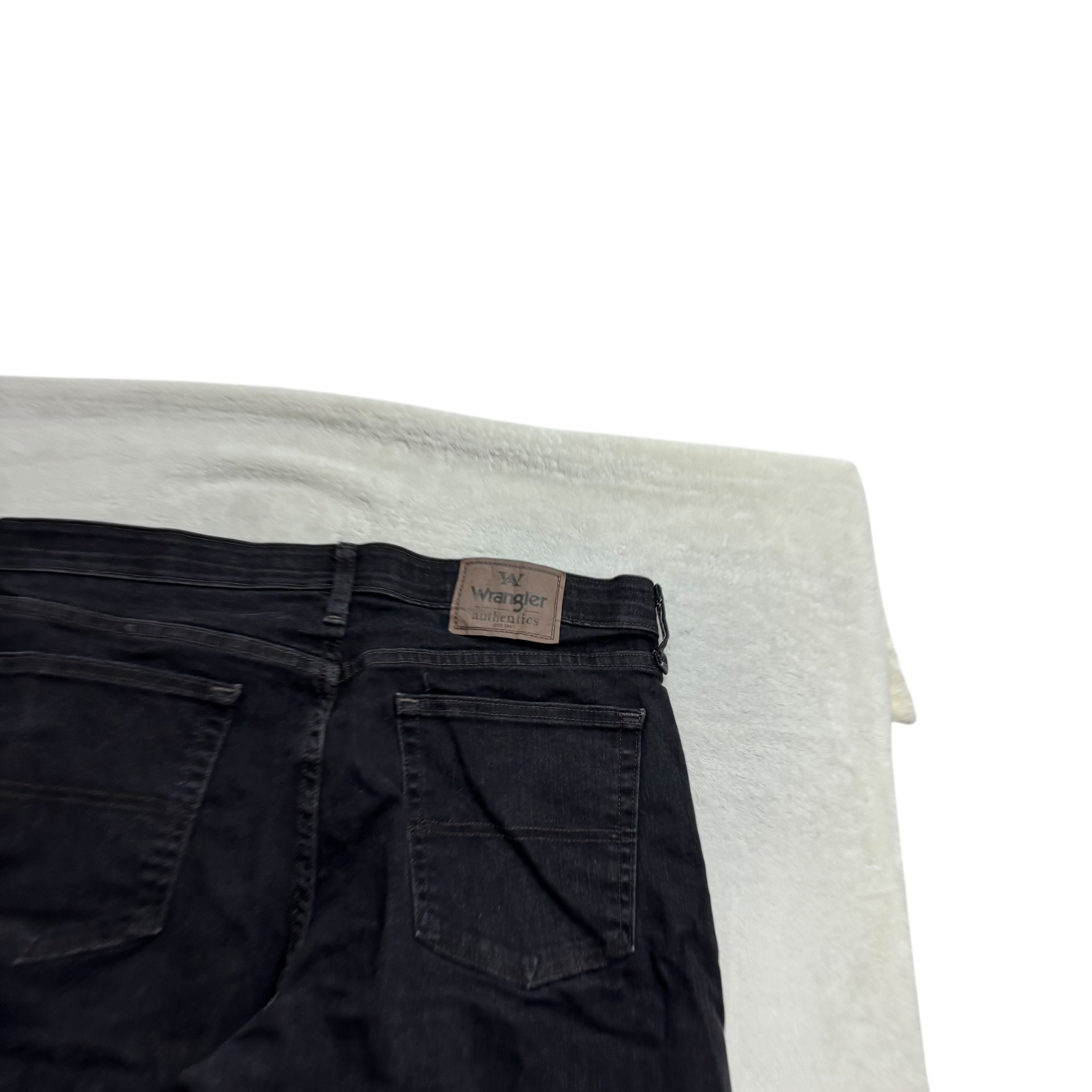 Wrangler Jeans W33 L30 Mens Black Baggy Relaxed Straight Fit Stretch Denim (E)