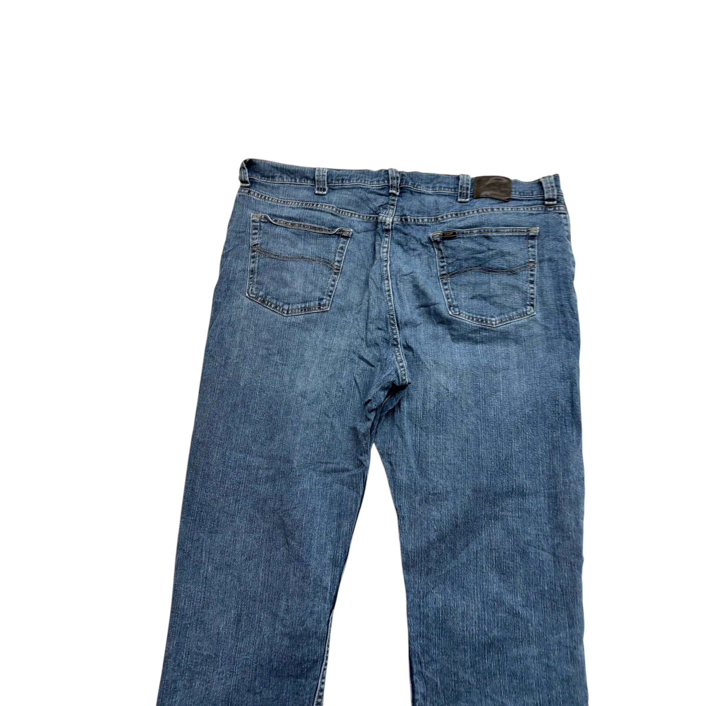 Lee Jeans W44 L31 Mens Mid Blue Regular Straight Fit Stretch Denim (E)