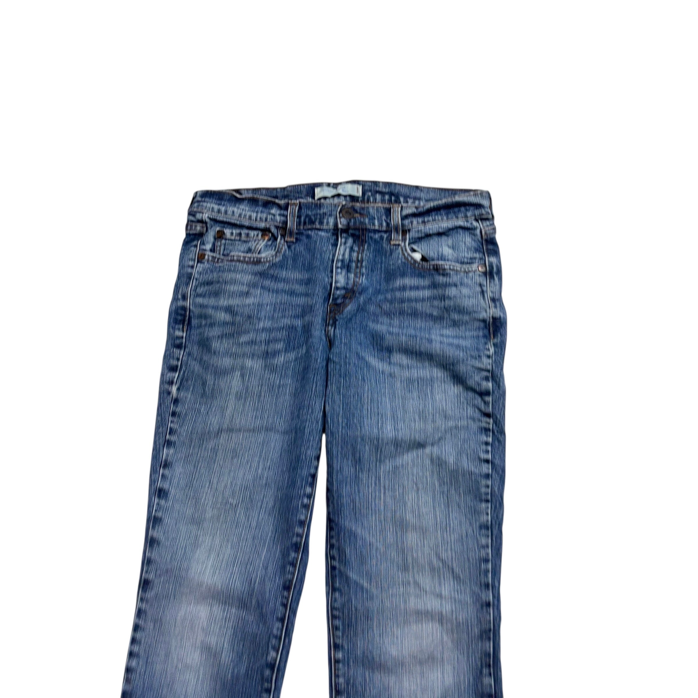 Levis 505 Jeans W30 L30 Womens Regular Straight Fit Mid Blue Stretch Denim (E)