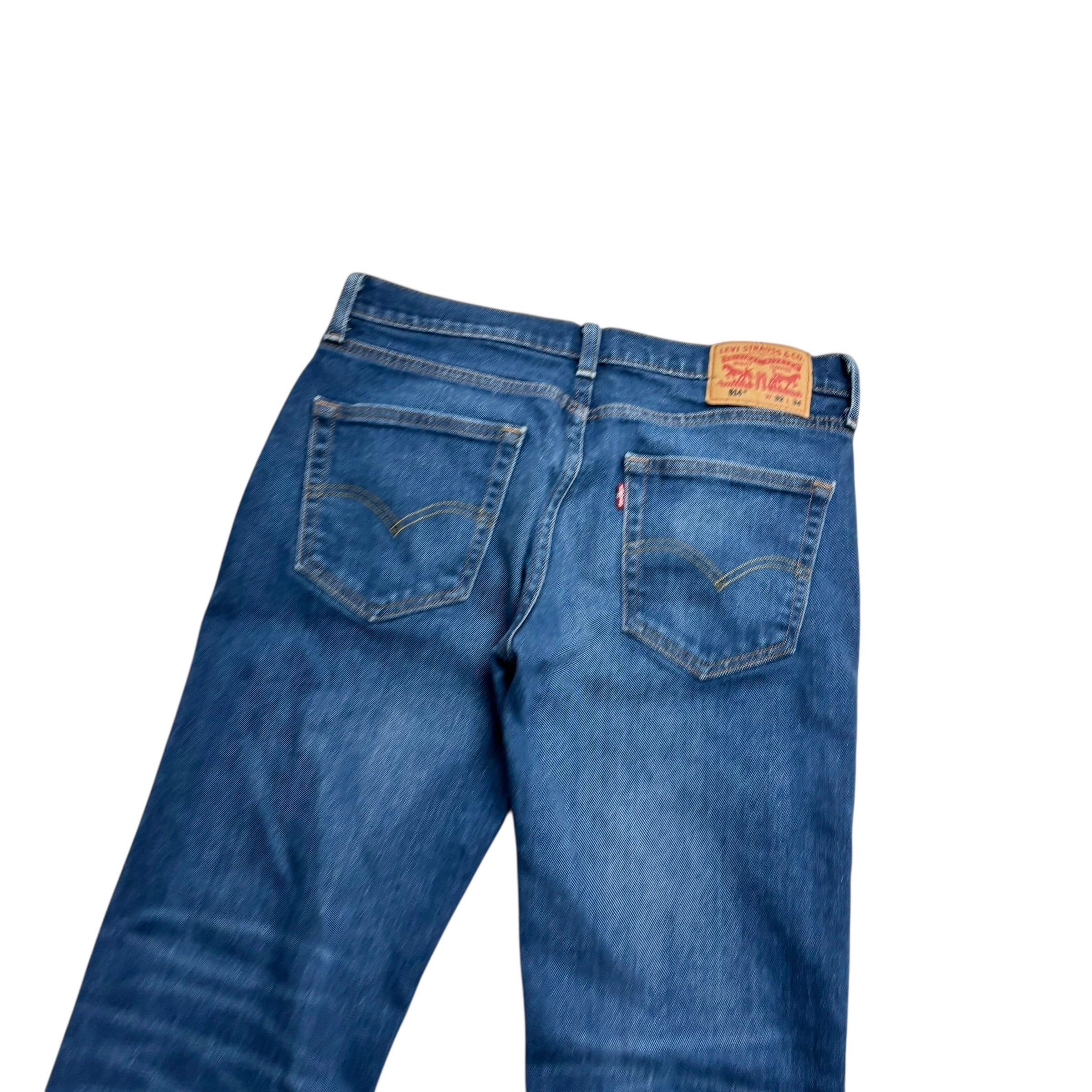 Levis 514 Jeans W32 L33 Mens Dark Blue Regular Straight Fit Stretch Denim