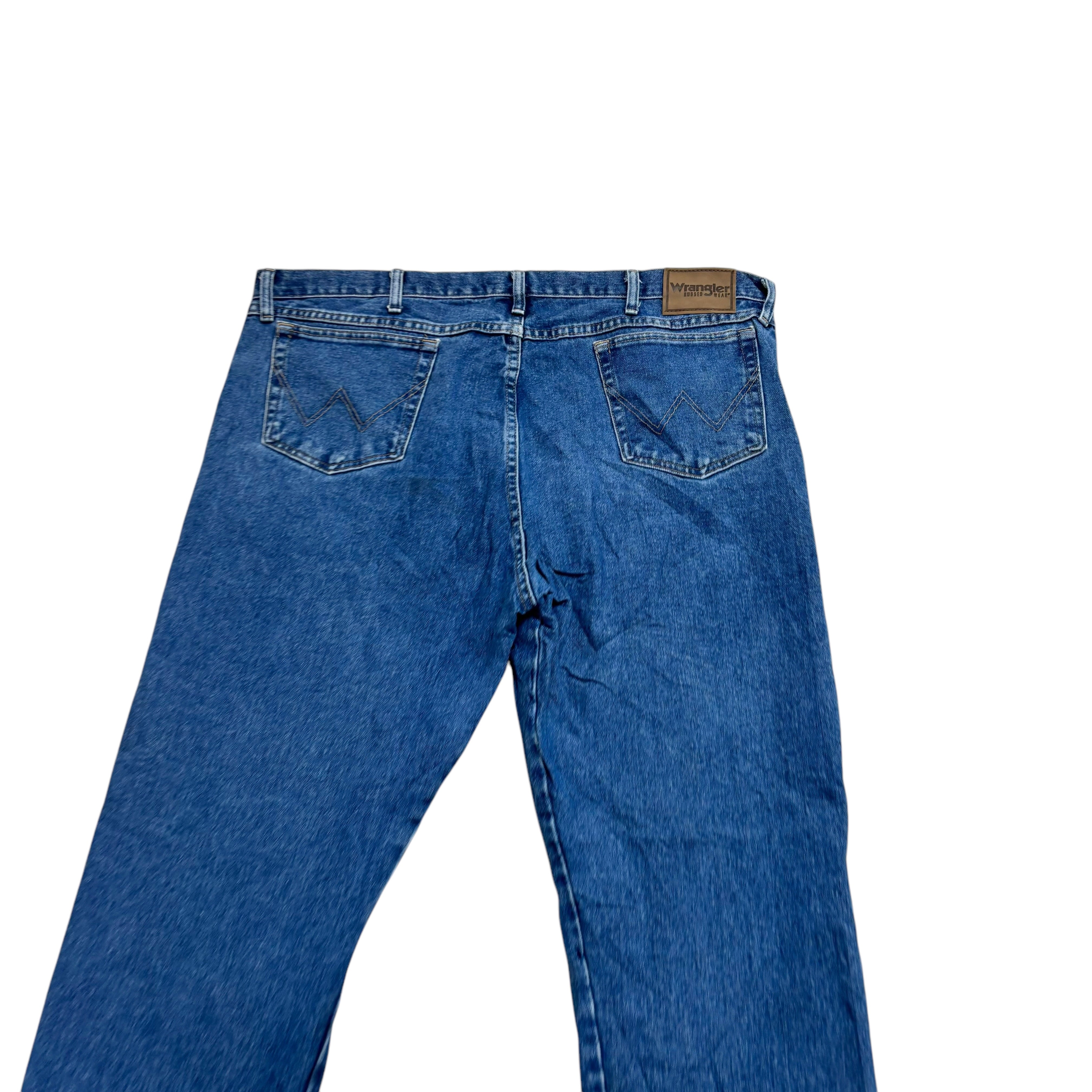 Wrangler Jeans W42 L30 Mens Mid Blue Relaxed Straight Fit Vintage Denim