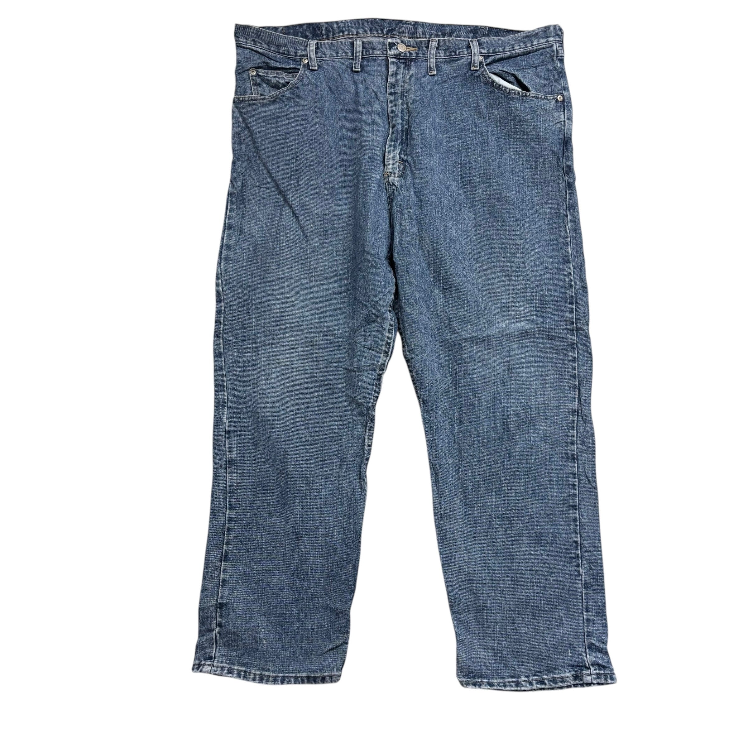 Wrangler Jeans W44 L30 Mens Mid Blue Relaxed Straight Fit Denim (F)