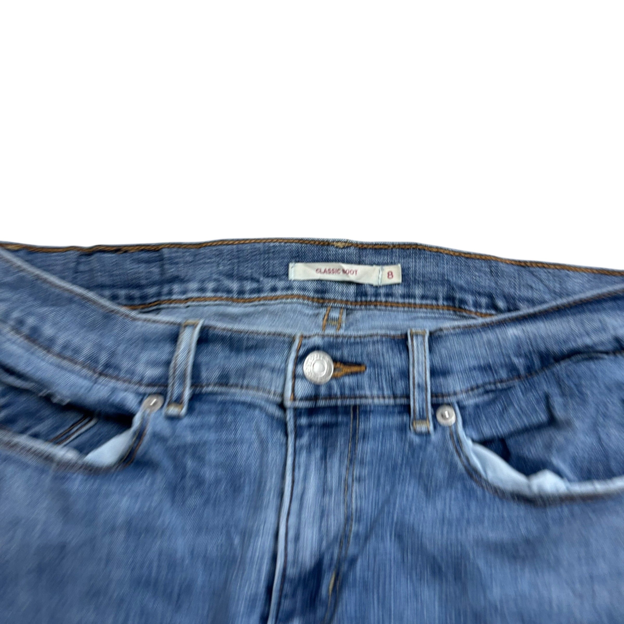 Levis Jeans W29 L30 Womens Classic Bootcut Mid Blue Stretch Denim