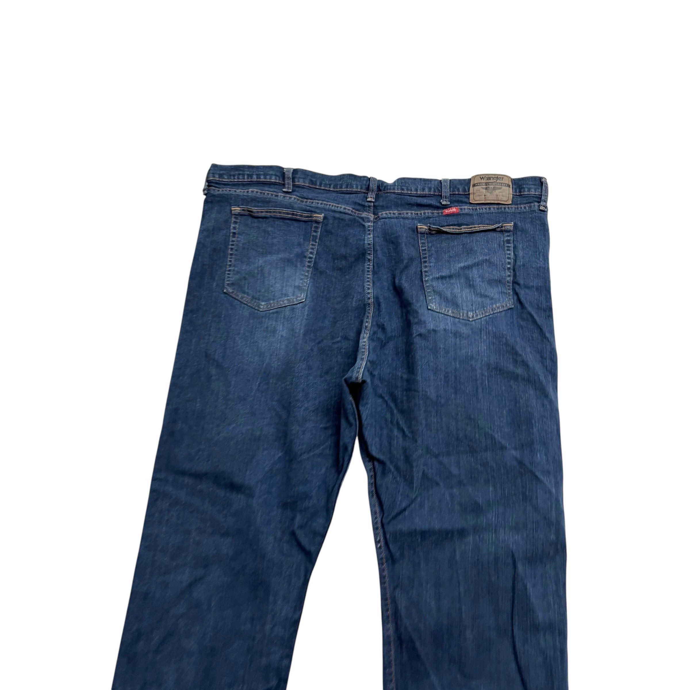 Wrangler Jeans W48 L30 Mens Dark Blue Relaxed Straight Fit Stretch Denim (E)