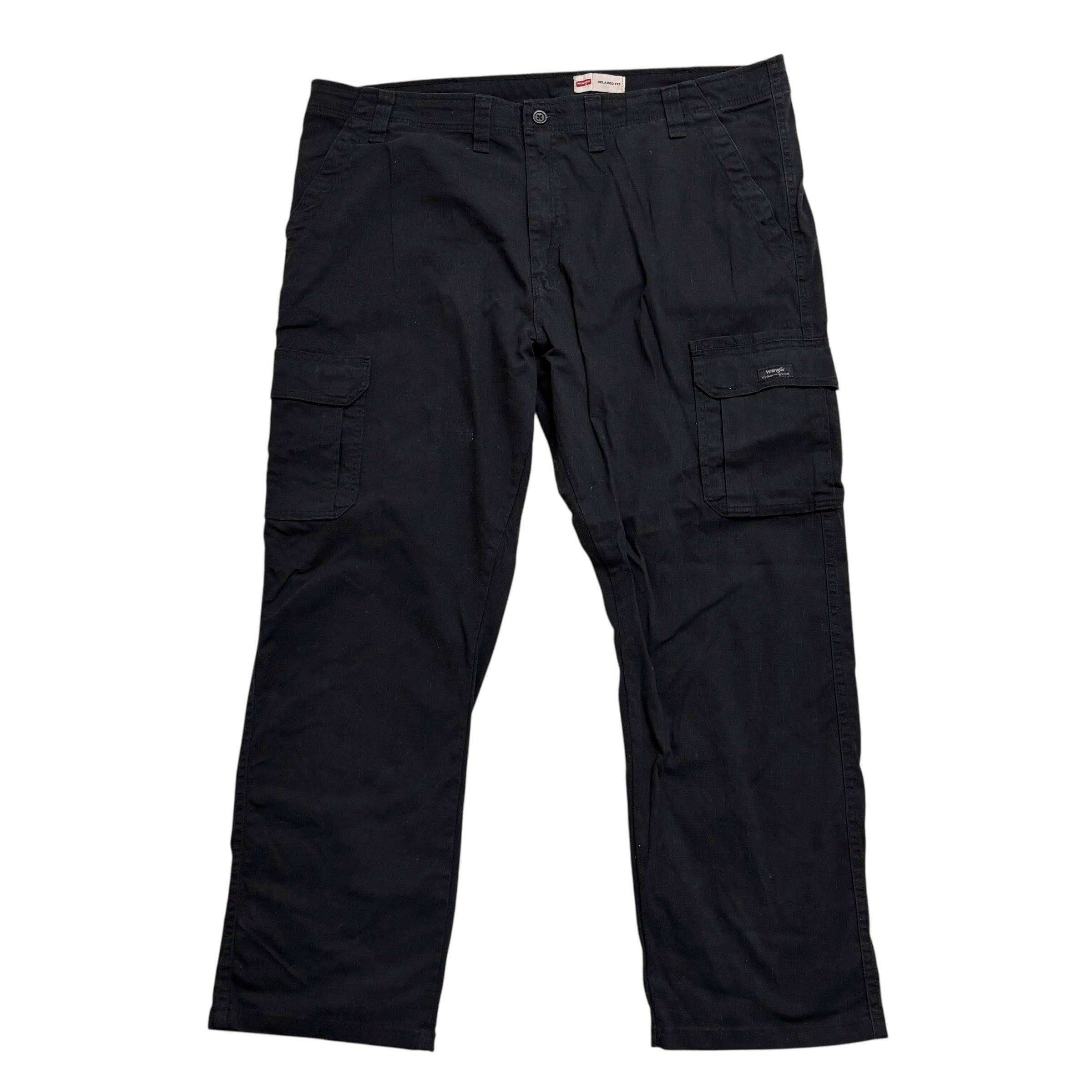 Wrangler Cargo Pants W44 L30 Mens Black Relaxed Fit Stretch Trousers (E)