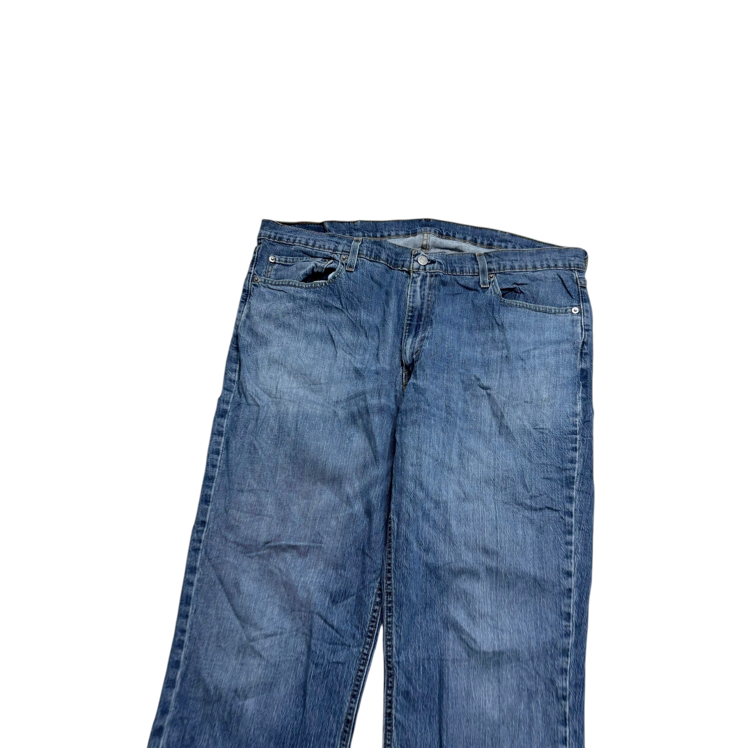 Levis 541 Jeans W40 L36 Mens Mid Blue Athletic Tapered Fit Stretch Denim (E)