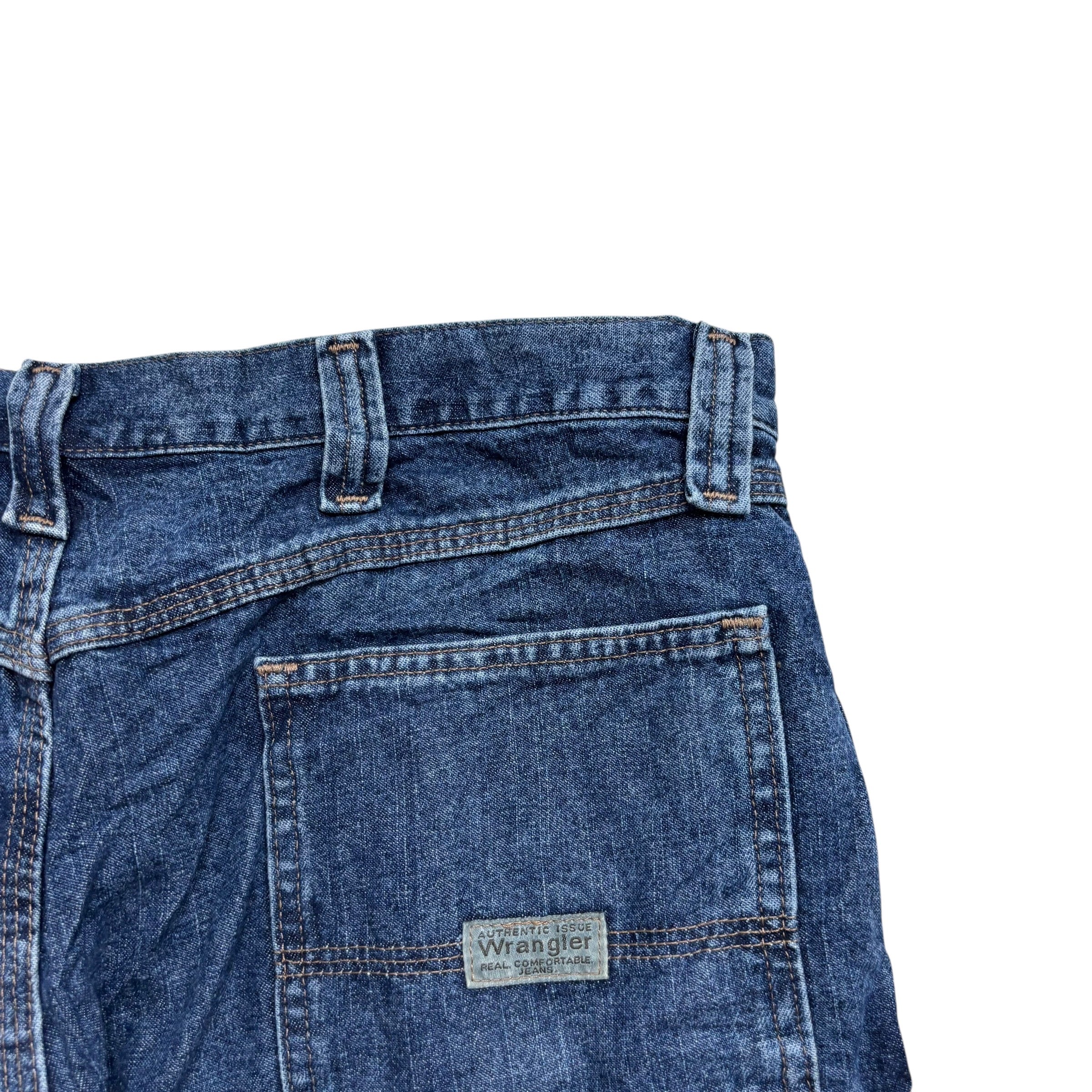 Wrangler Baggy Jorts W38 Mens Dark Blue Denim Shorts Relaxed Fit Carpenter