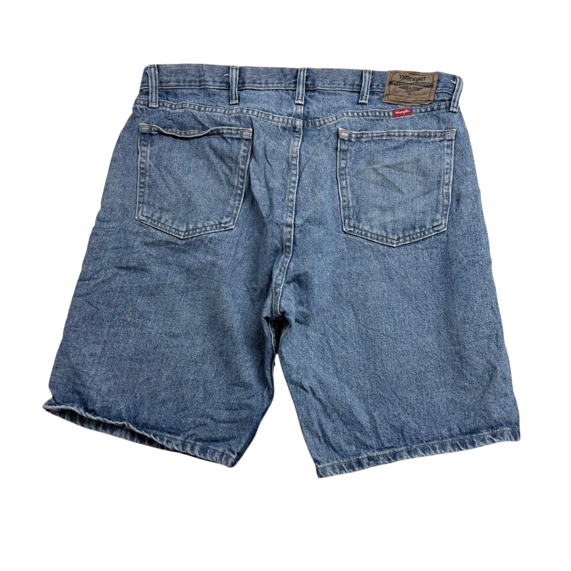 Wrangler Baggy Jorts W36 Mens Denim Shorts Mid Blue Relaxed Fit
