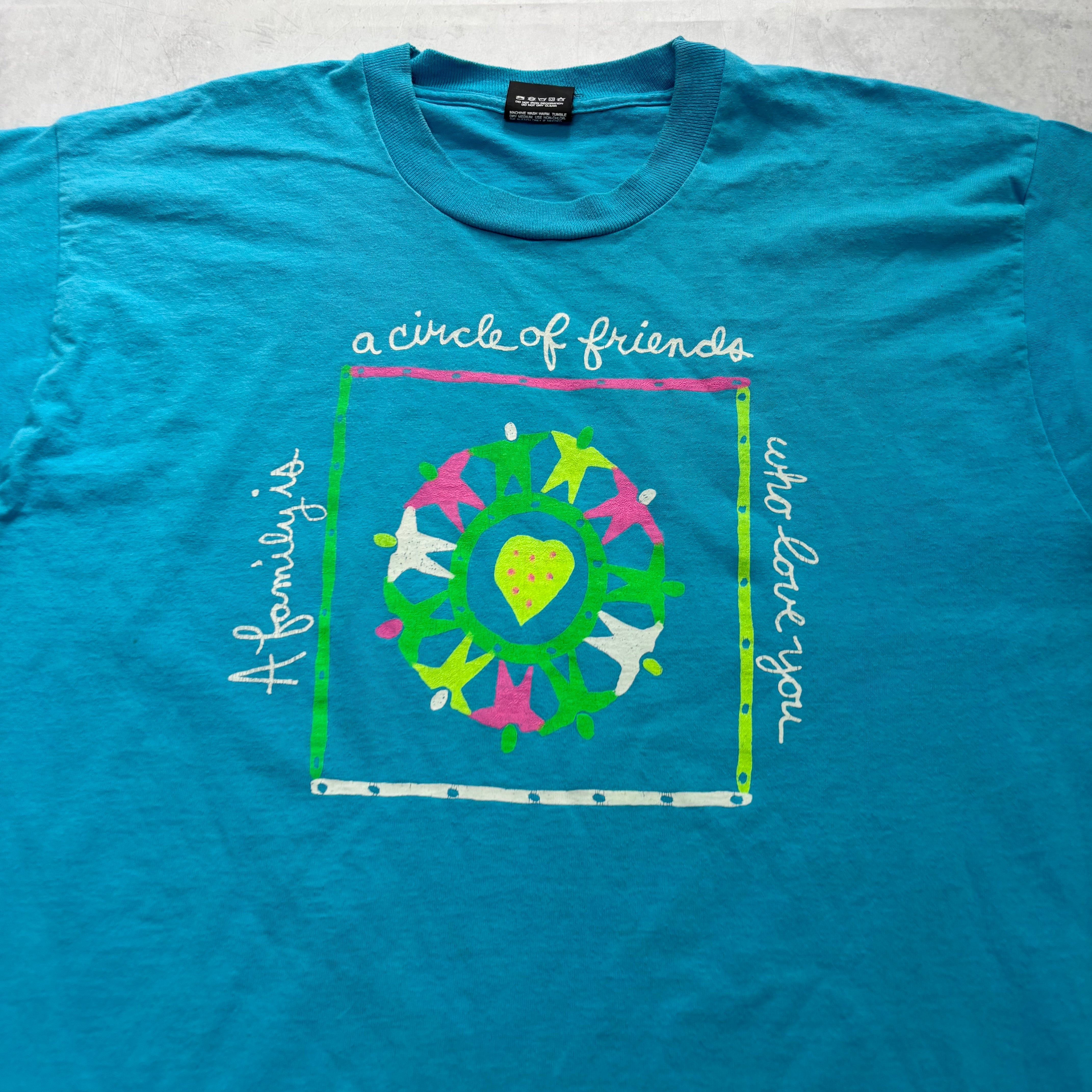 Vintage T Shirt Mens XL Blue Single Stitch Graphic Print 90s USA (E)