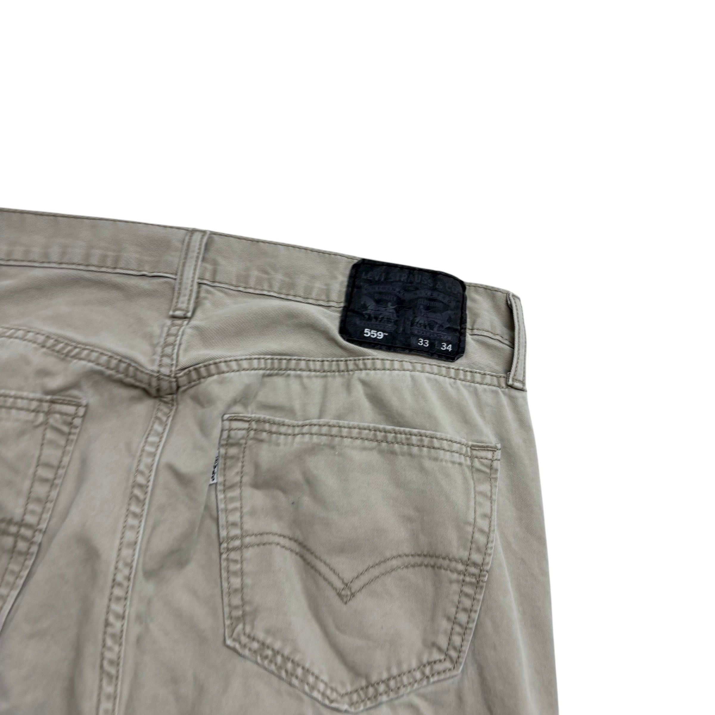 Levis 559 Jeans W34 L32 Mens Cream Relaxed Straight Fit Pants