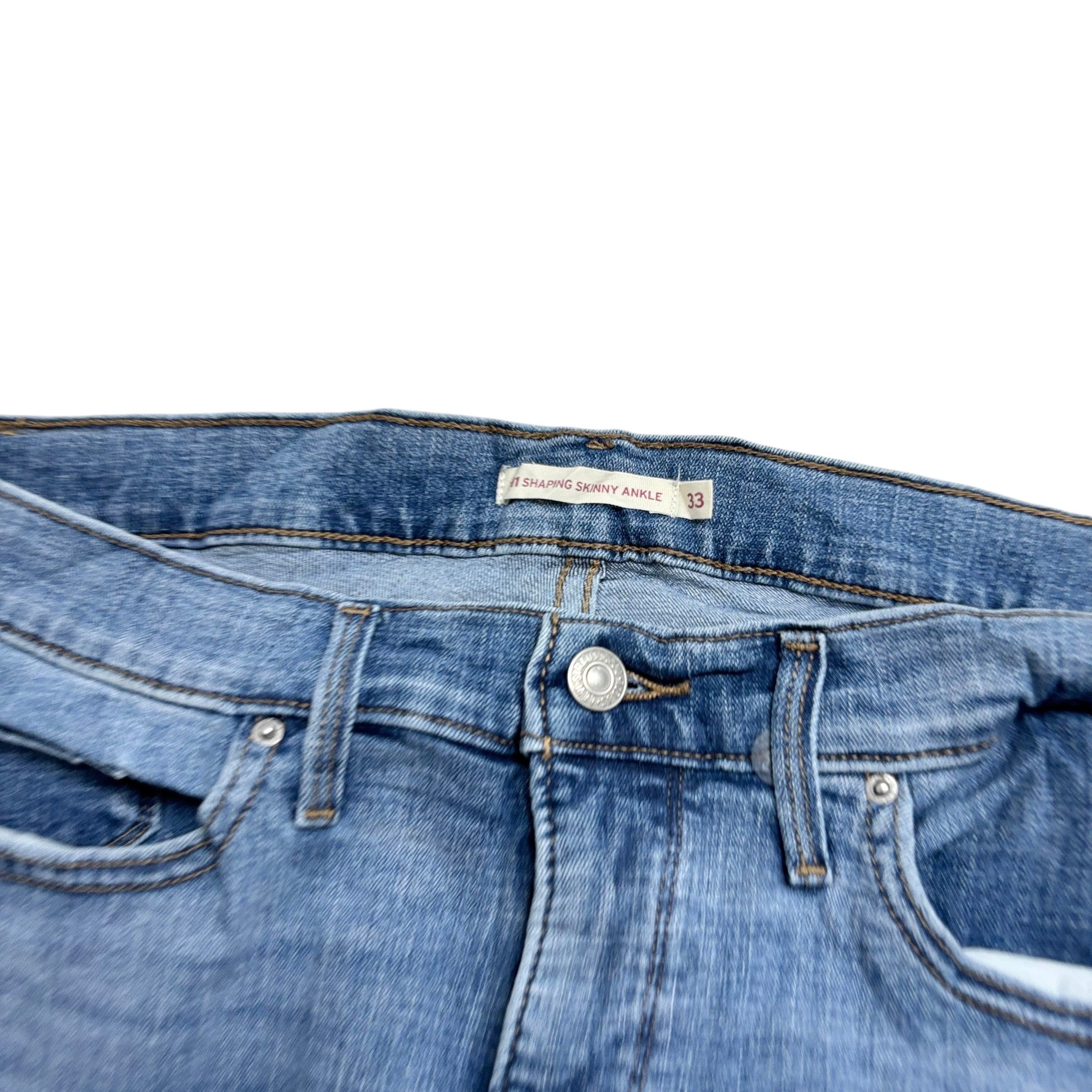 Levis 311 Jeans W33 L27 Womens Shaping Skinny Ankle Light Blue Stretch (E)