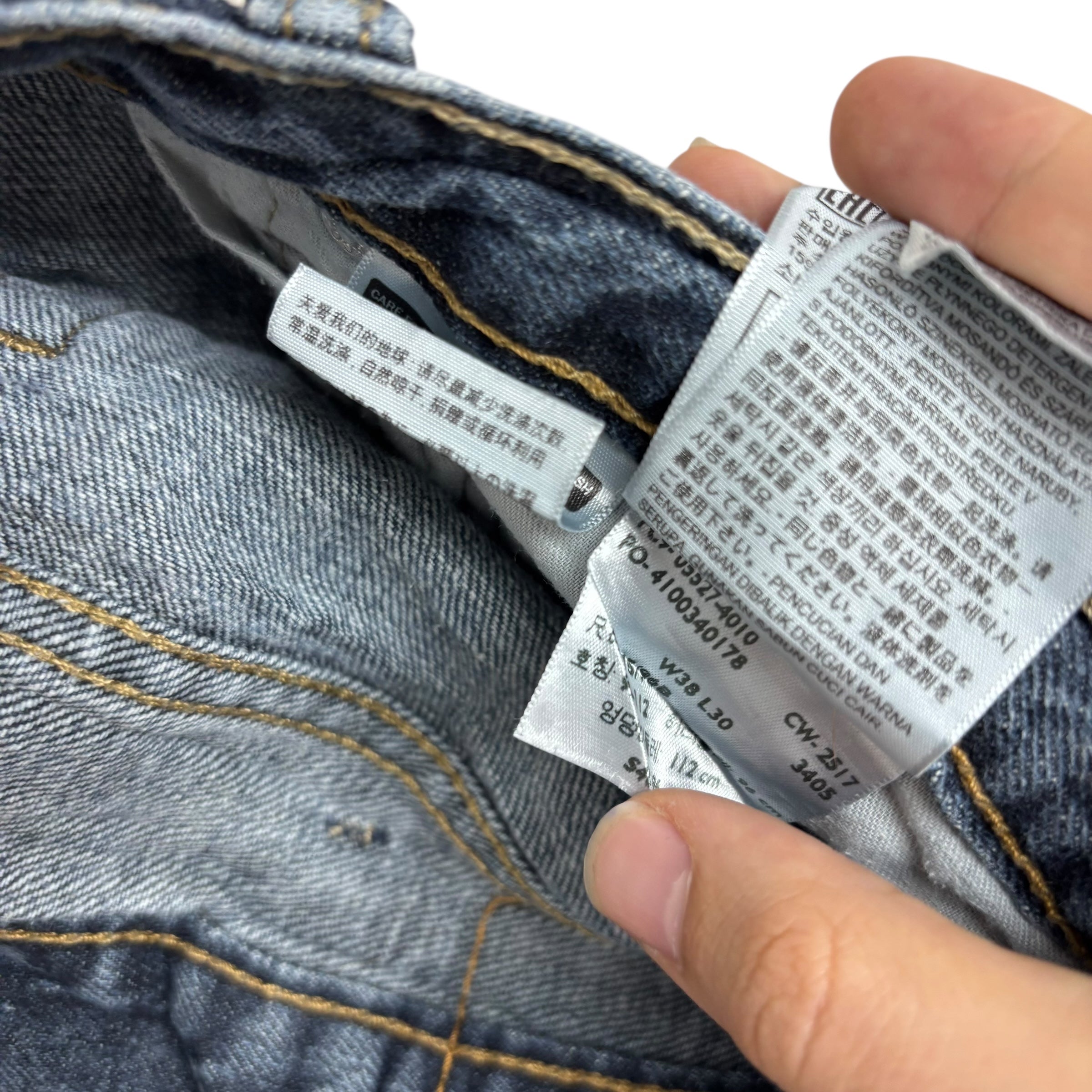 Levis 527 Jeans W38 L30 Mens Mid Blue Slim Bootcut Fit Denim