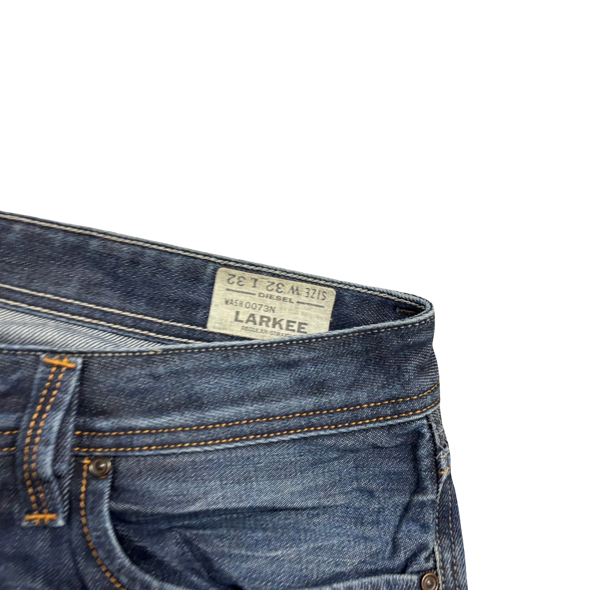 Diesel Larkee Jeans W32 L32 Mens Dark Blue Regular Straight Fit Denim (F)