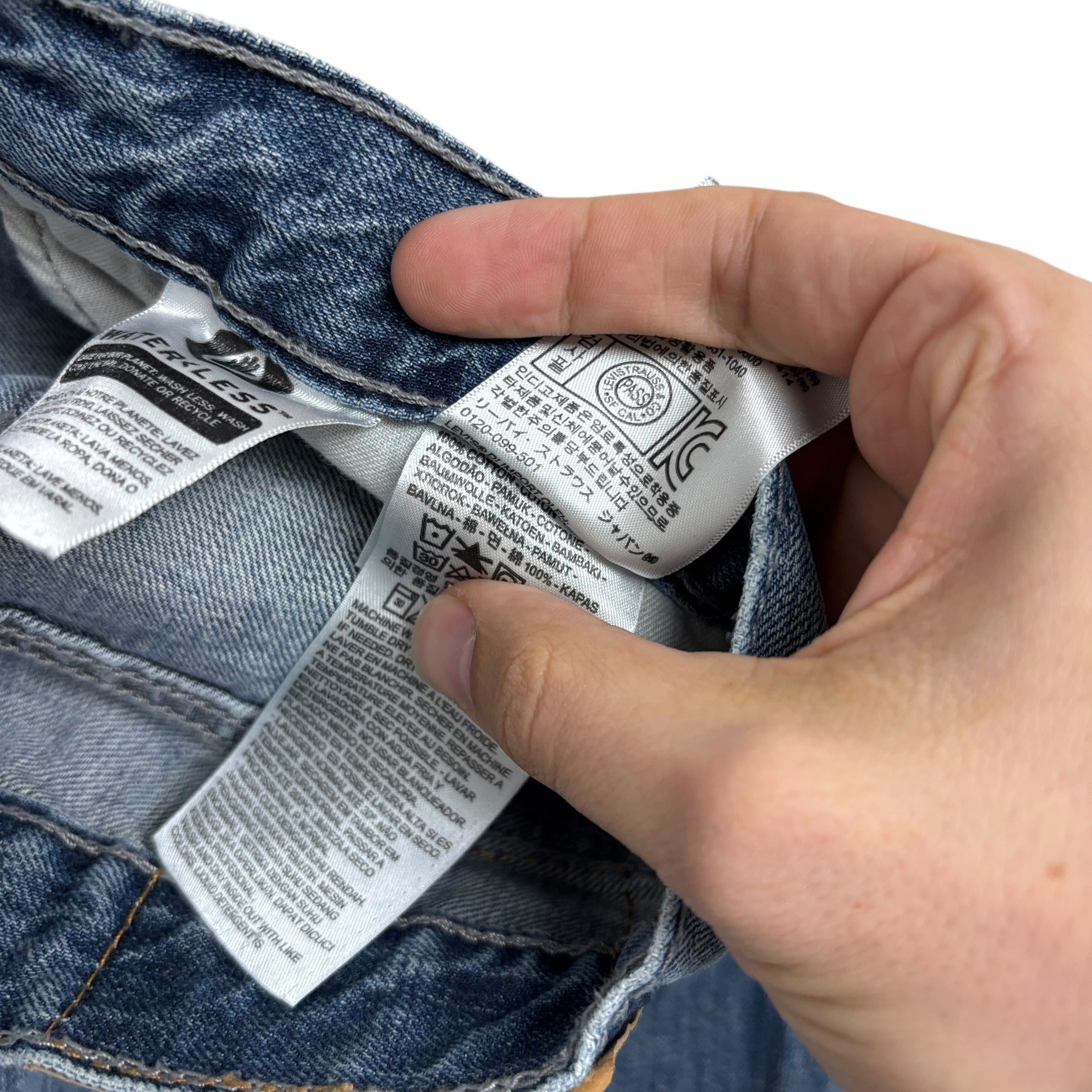 Levis 514 Jeans W32 L32 Mens Mid Blue Regular Straight Fit Denim (E)