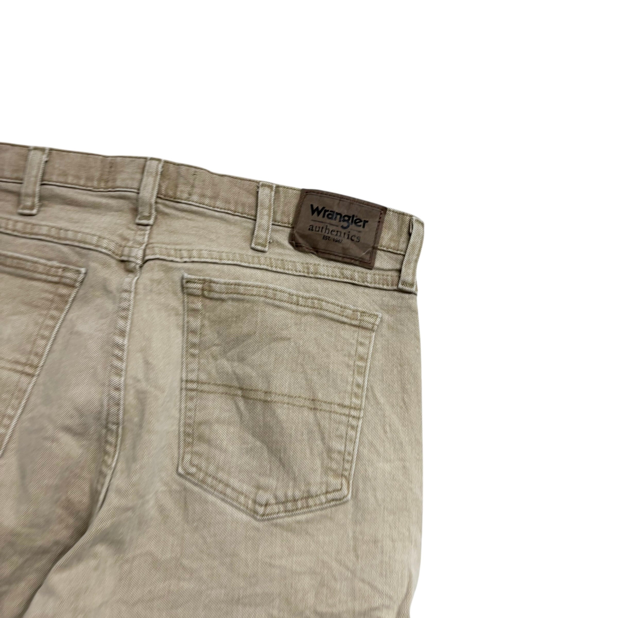 Wrangler Jeans W34 L29 Mens Cream Regular Straight Fit Stretch Denim