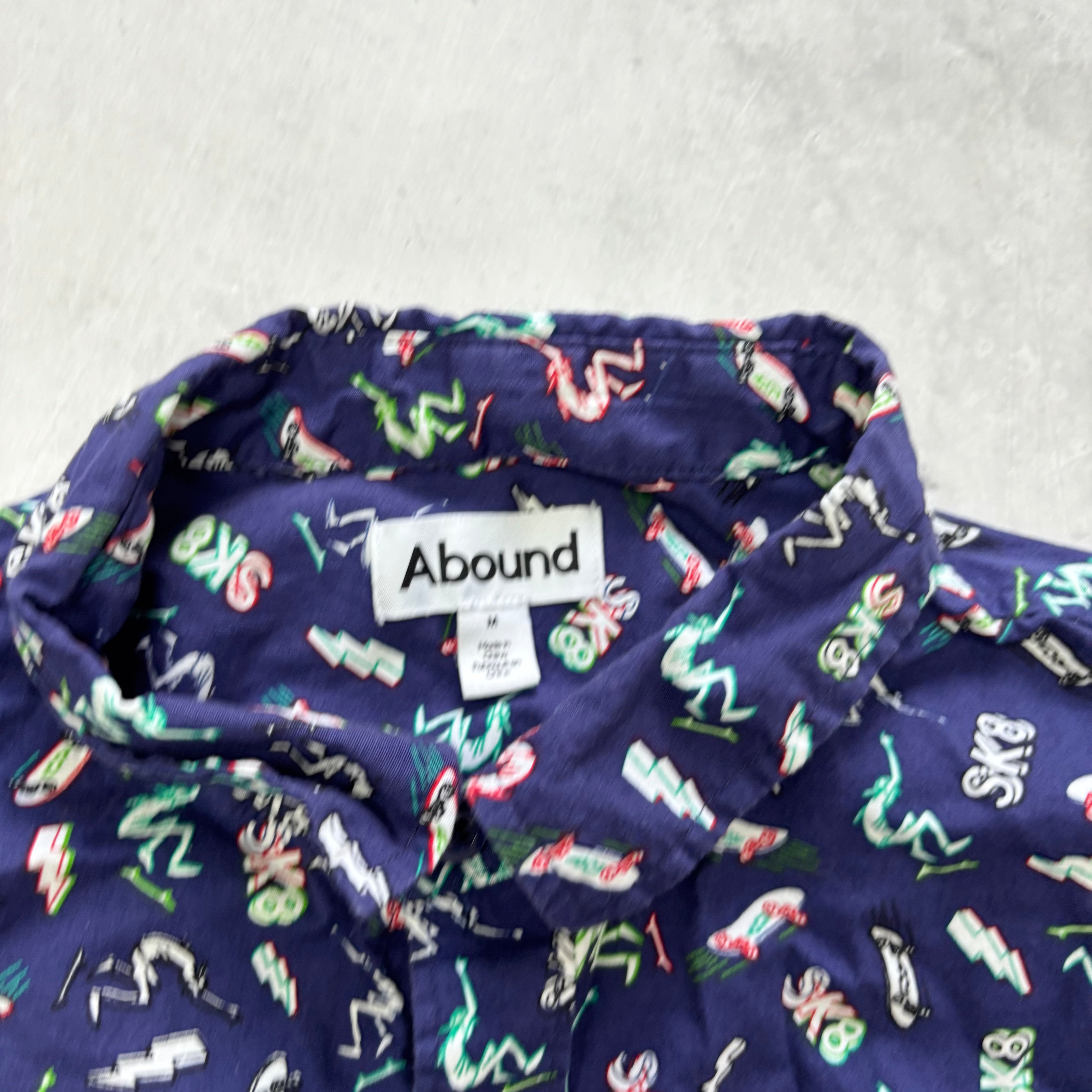 Hawaiian Shirt Mens Small Navy Blue Floral Aloha Short Sleeve Rayon (E)