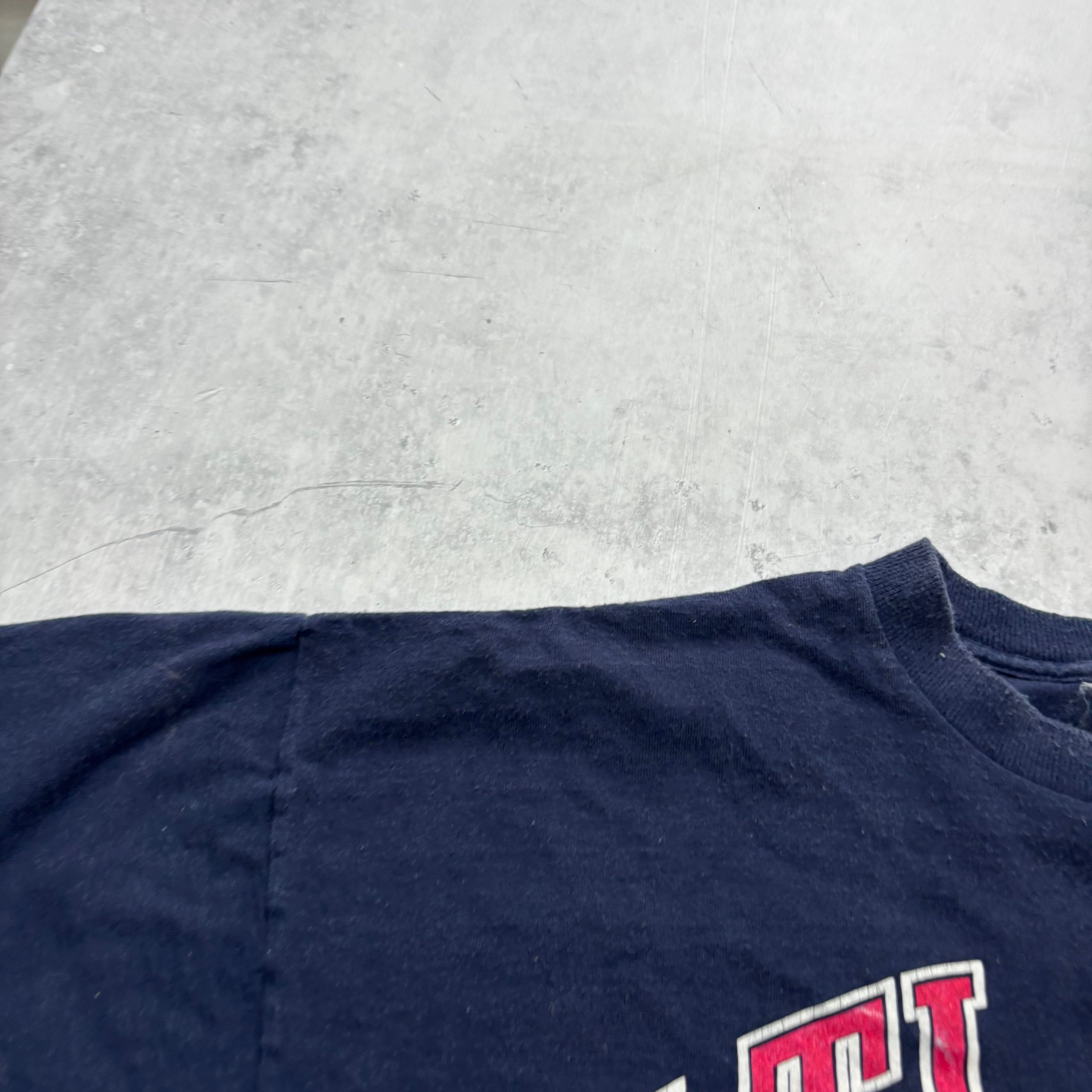 Vintage T Shirt Womens XL Navy Blue Single Stitch Graphic Print 90s Baseball USA