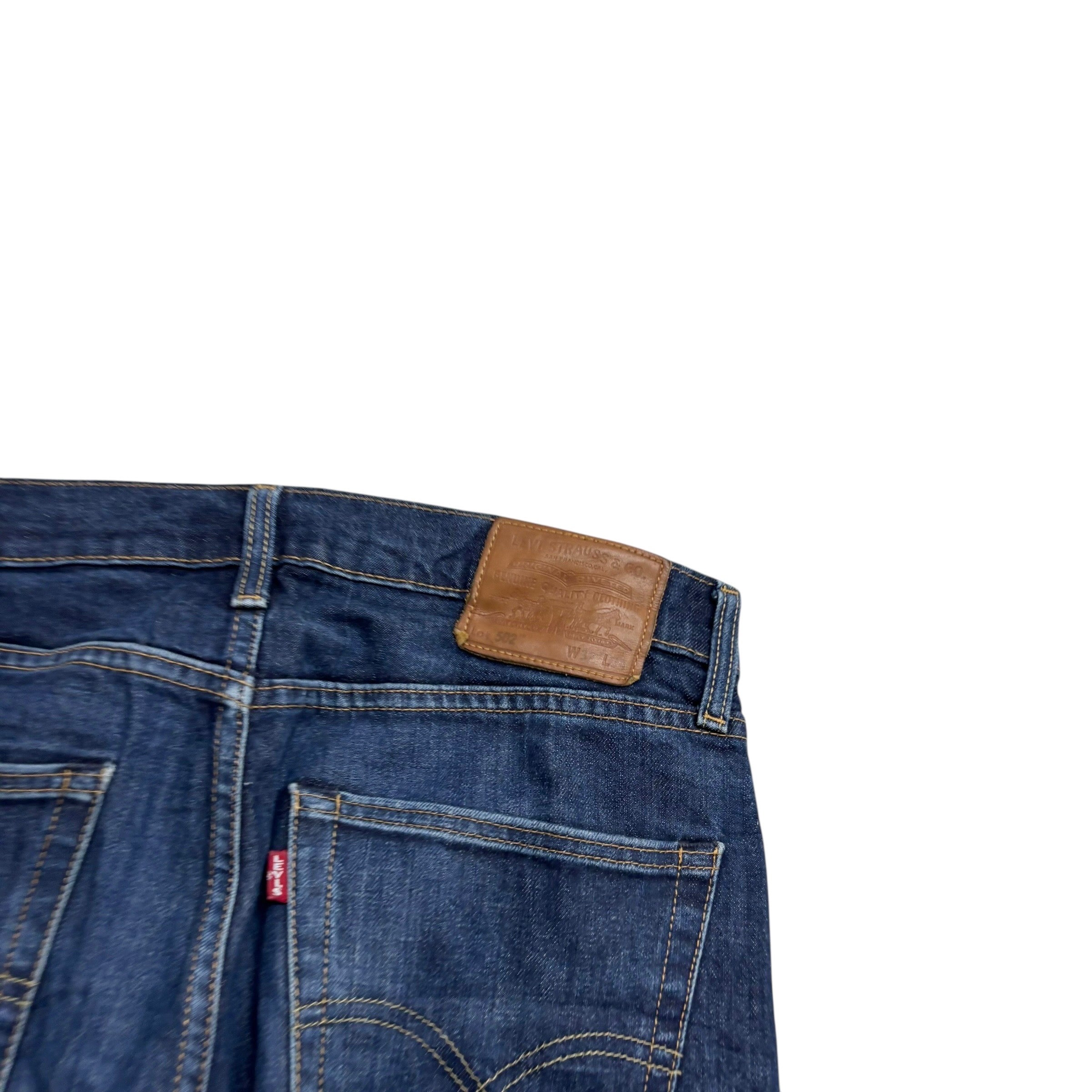 Levis 502 Jeans W32 L33 Mens Dark Blue Regular Tapered Fit Stretch Denim