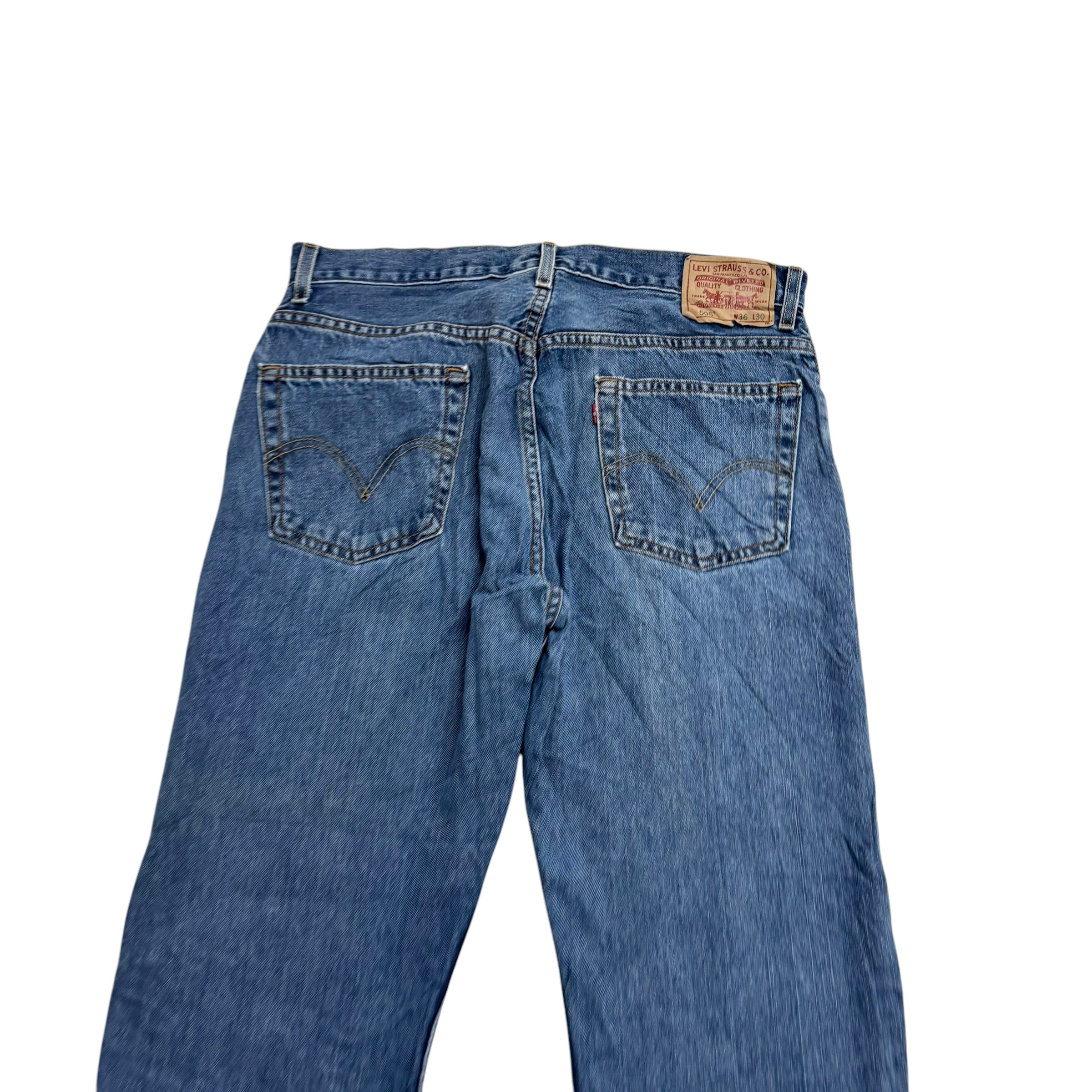 Levis 505 Jeans W36 L30 Mens Mid Blue Regular Straight Fit Vintage Denim