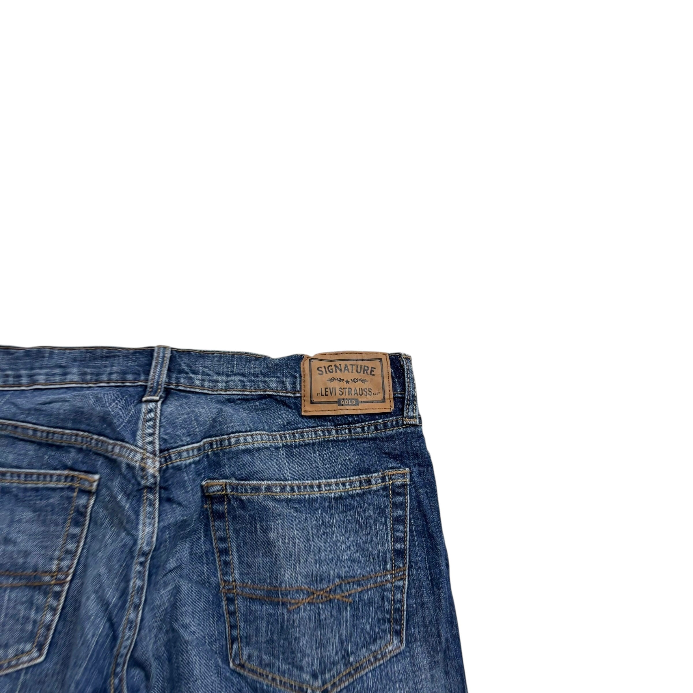 Levis Signature Jeans W32 L30 Mens Dark Blue Baggy Relaxed Fit Stretch (E)