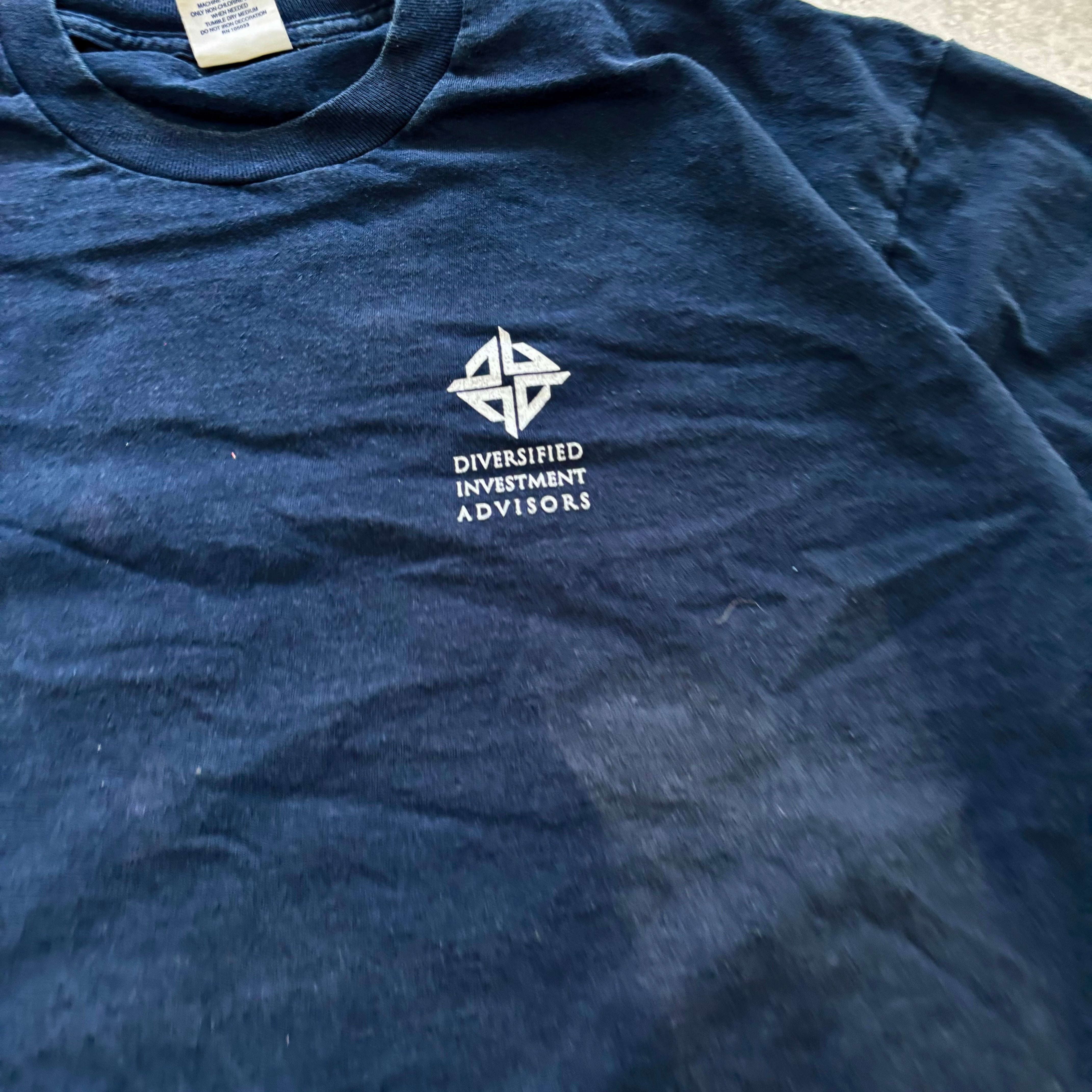 Vintage T Shirt Mens XL Navy Blue Single Stitch Graphic Print 90s USA (F)