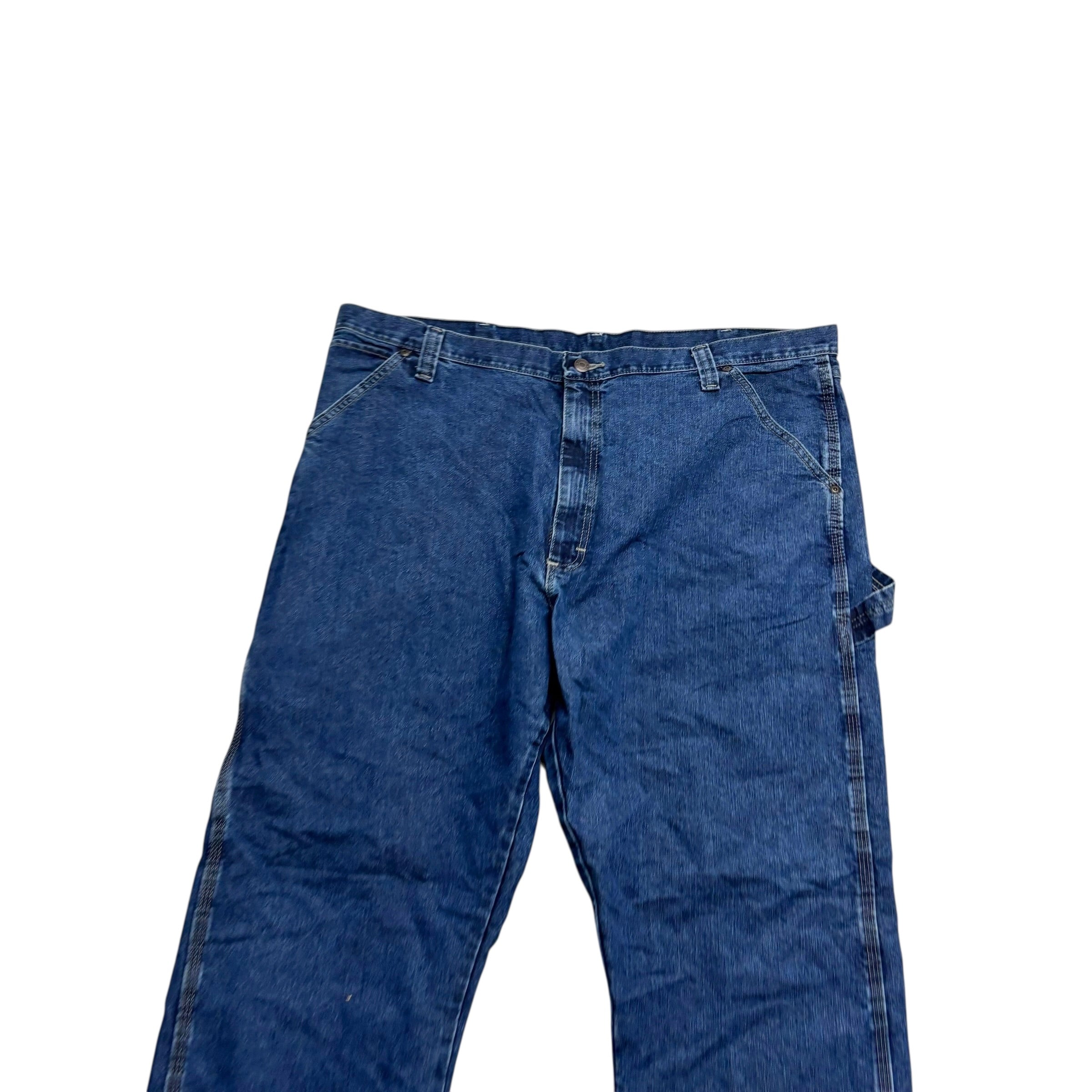 Wrangler Carpenter Jeans W42 L32 Mens Dark Blue Relaxed Straight Fit Denim (E)