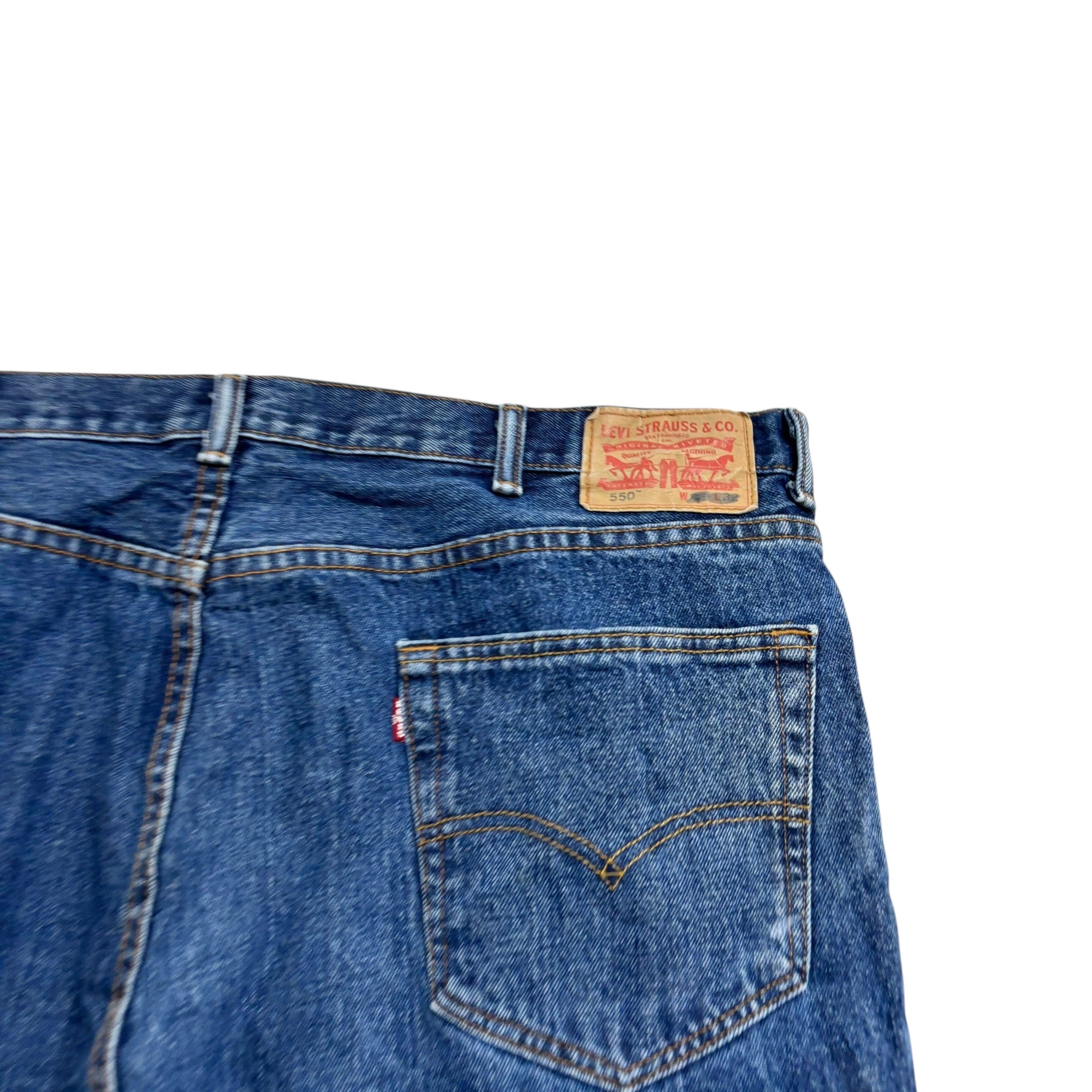 Levis 550 Jeans W40 L32 Mens Mid Blue Baggy Relaxed Straight Fit Denim (E)