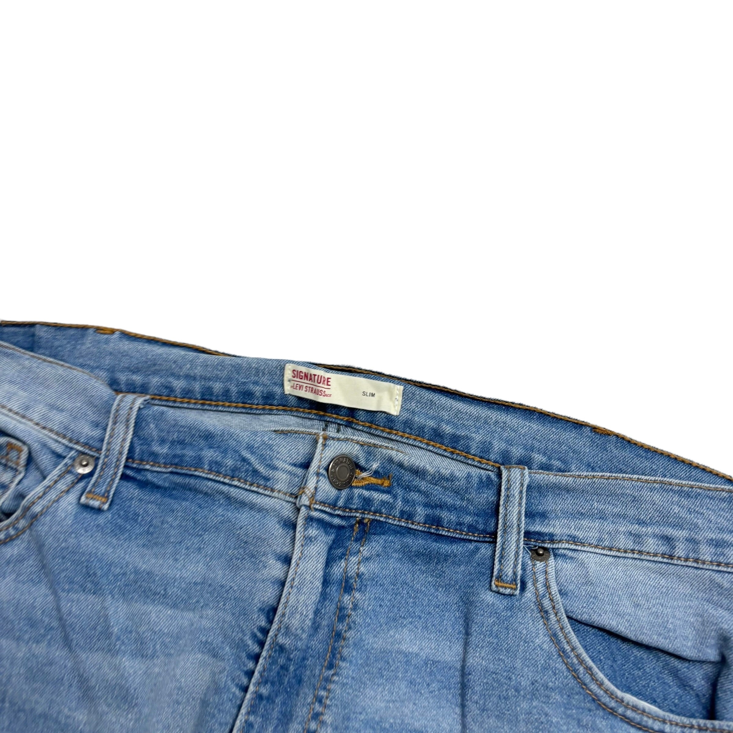 Levis Signature Jeans W38 L32 Mens Light Blue Slim Fit Stretch Denim