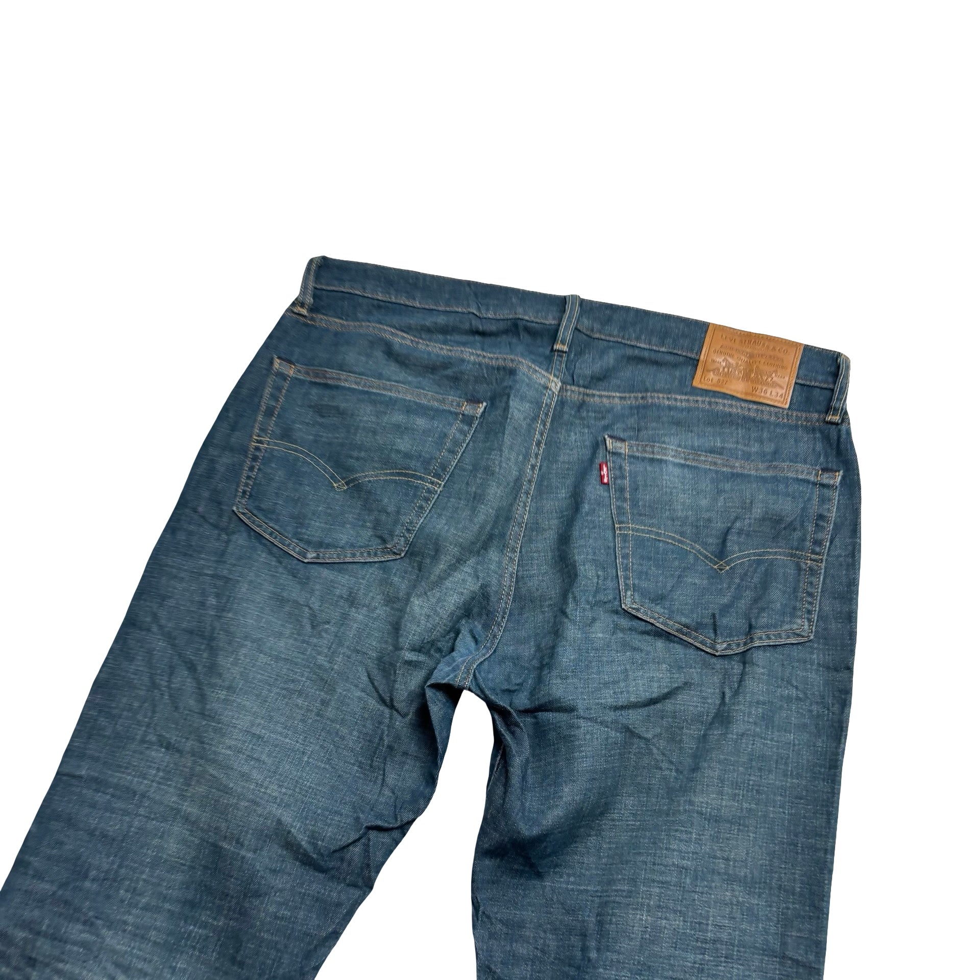 Levis 527 Jeans W38 L29 Mens Dark Blue Slim Bootcut Fit Stretch Denim (E)