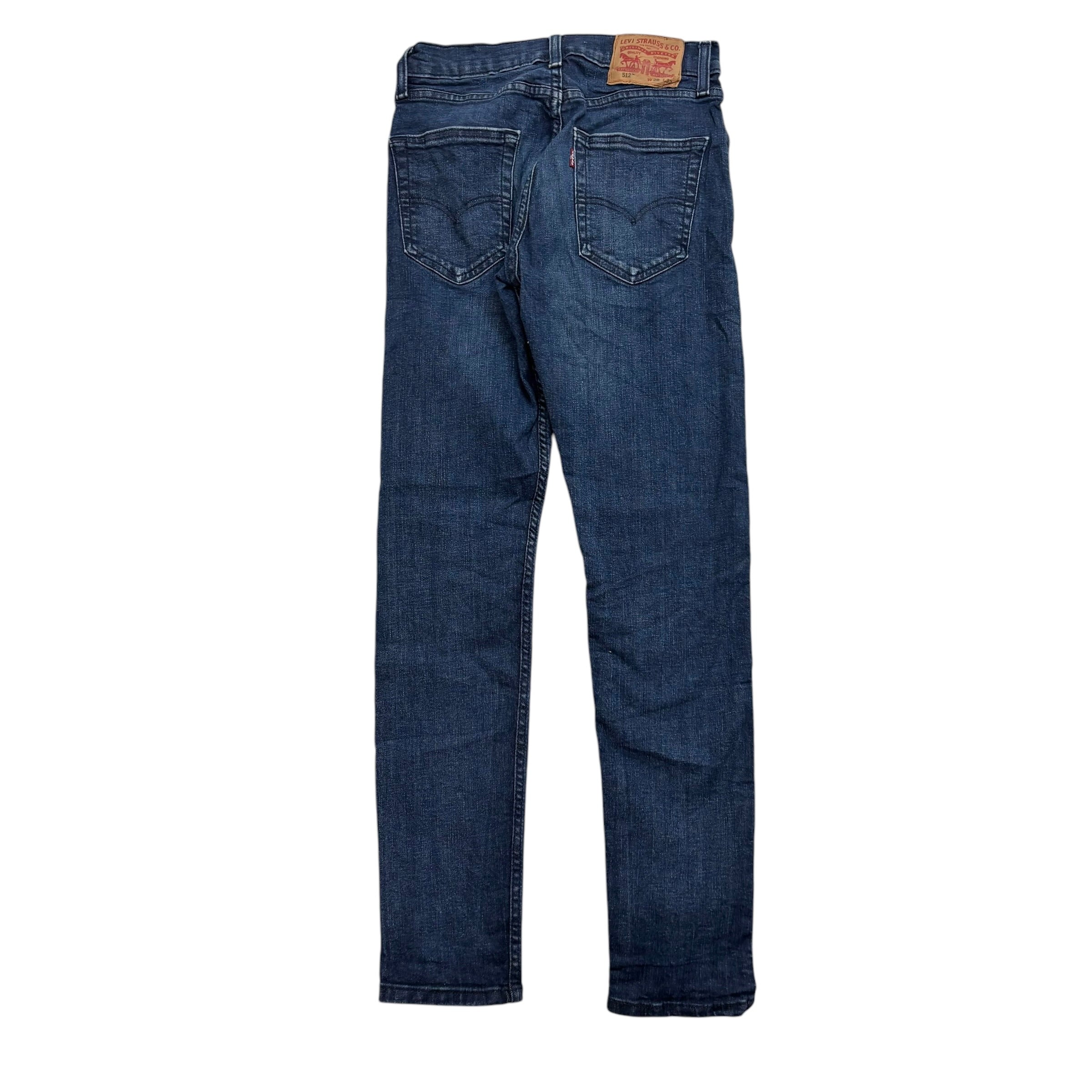 Levis 512 Jeans W27 L31 Mens Navy Blue Slim Tapered Fit Stretch Denim (E)