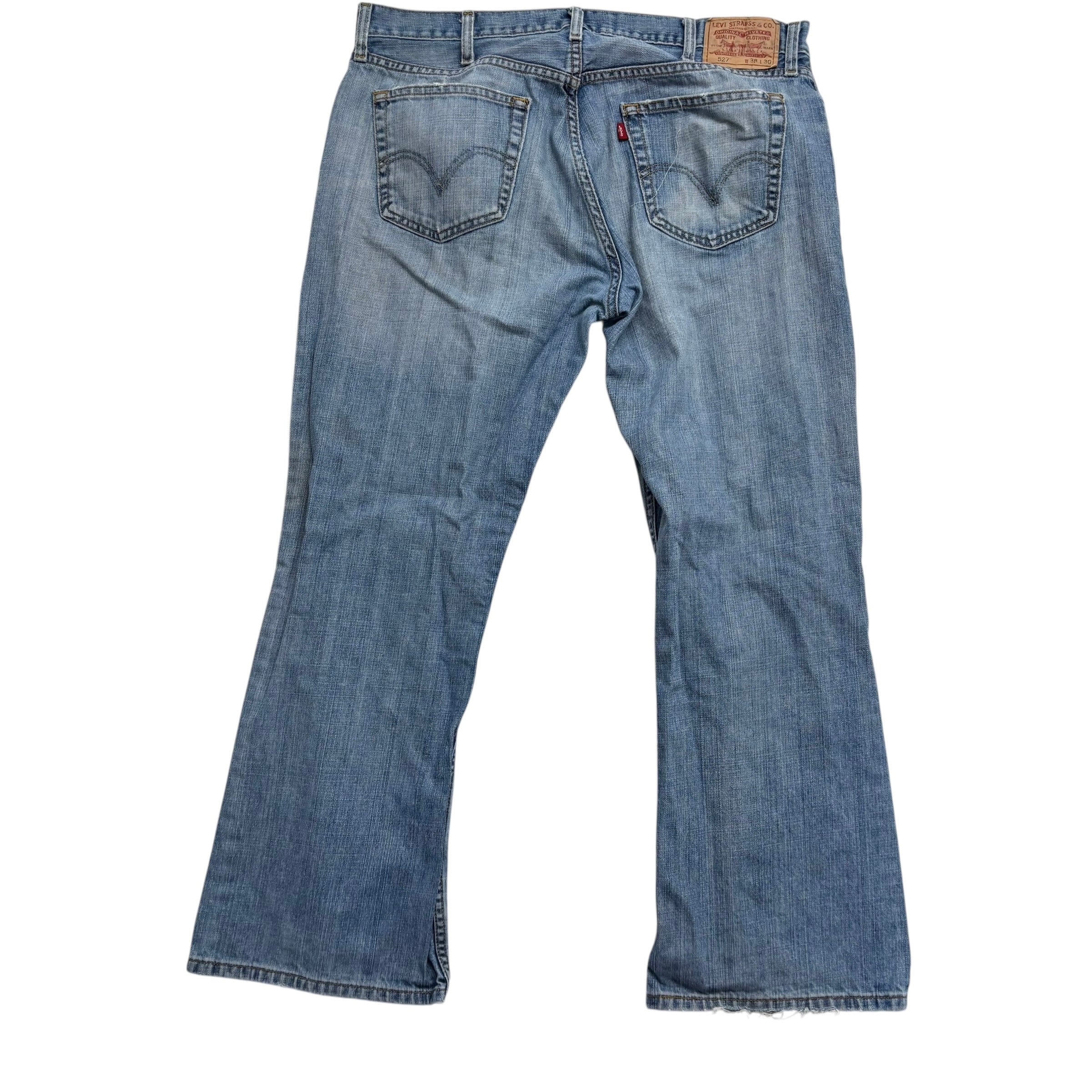 Levis 527 Jeans W38 L30 Mens Mid Blue Low Bootcut Fit Vintage Denim (F)