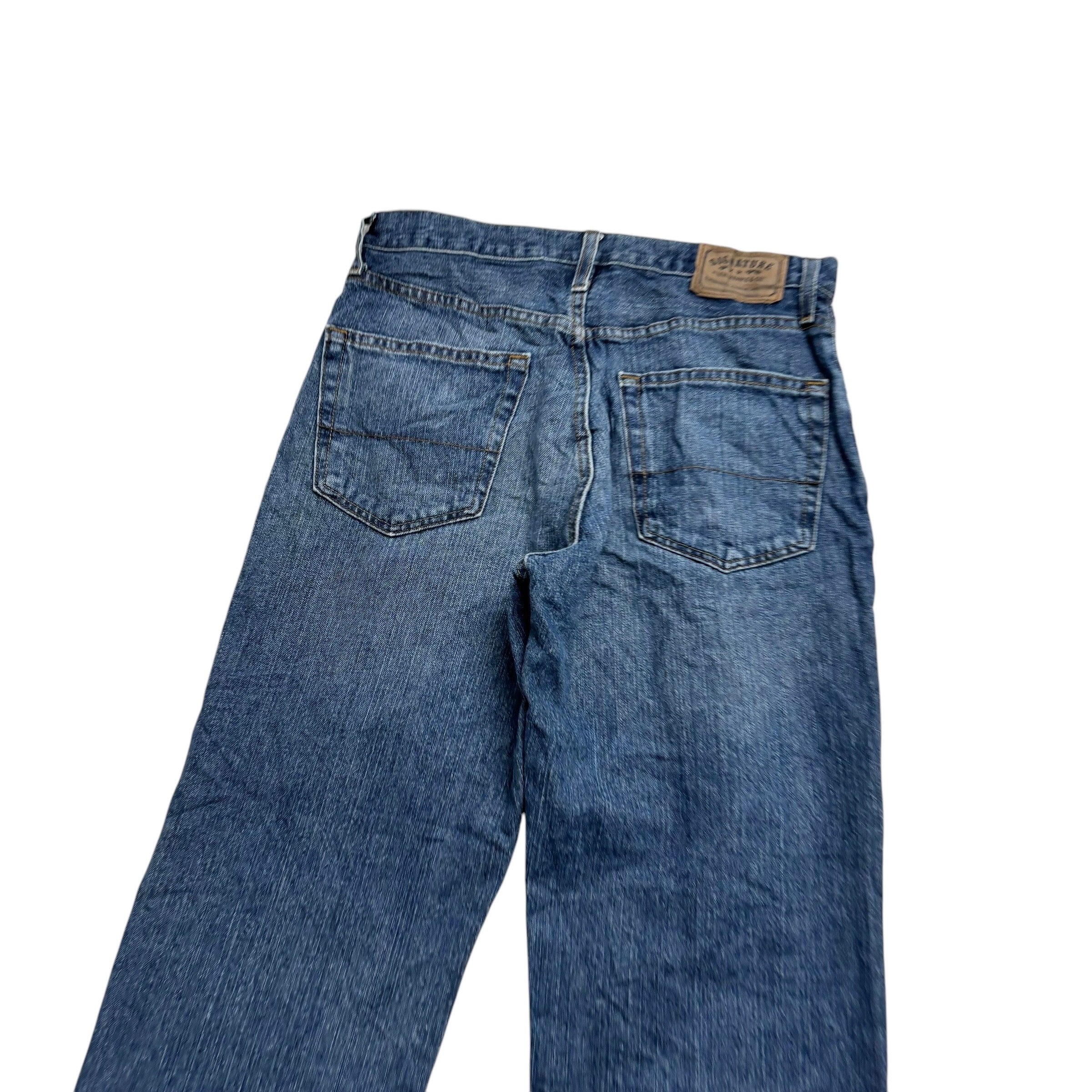 Levis Signature Jeans W32 L30 Mens Mid Blue Relaxed Straight Fit Vintage (E)