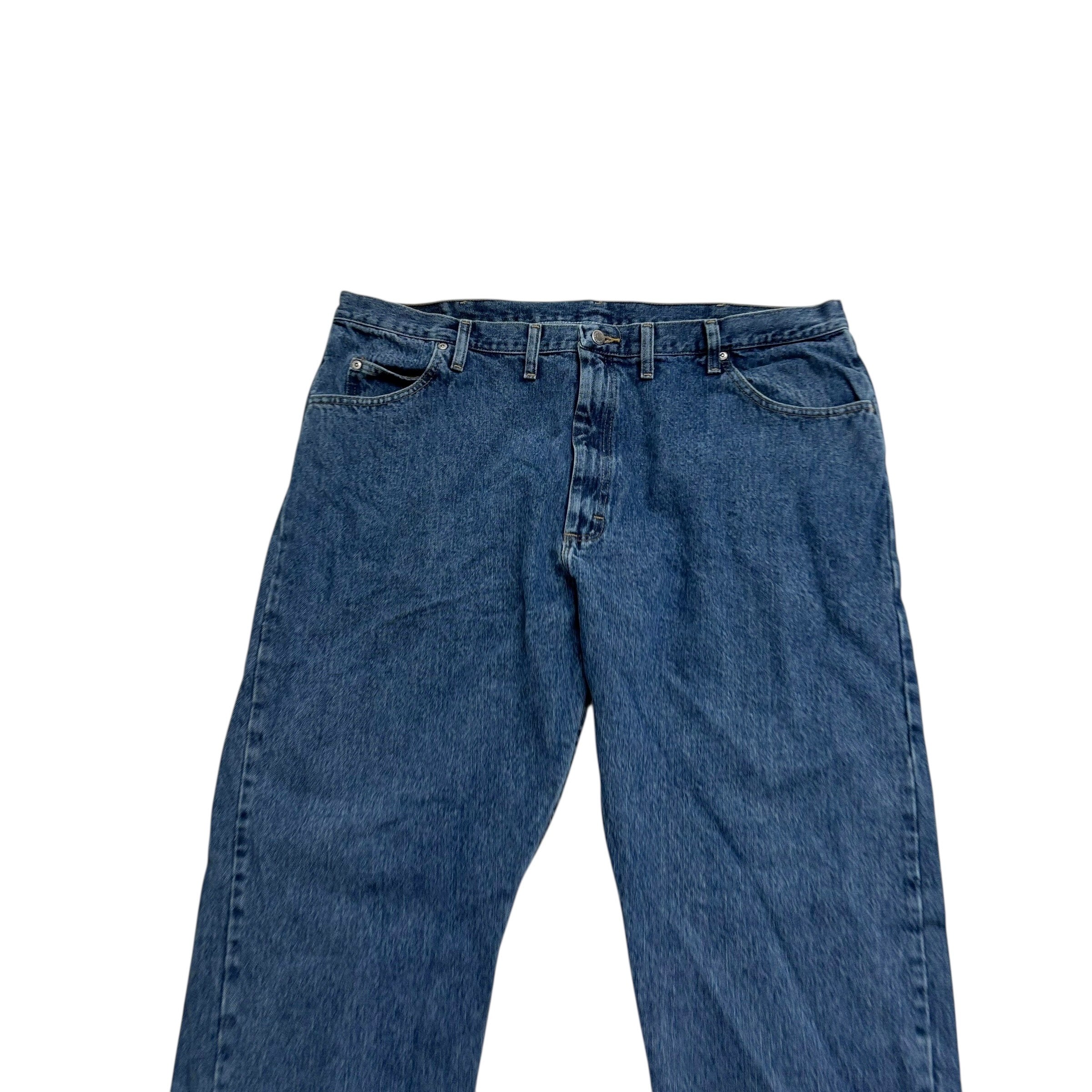 Wrangler Jeans W44 L30 Mens Mid Blue Relaxed Straight Fit Baggy Denim (E)