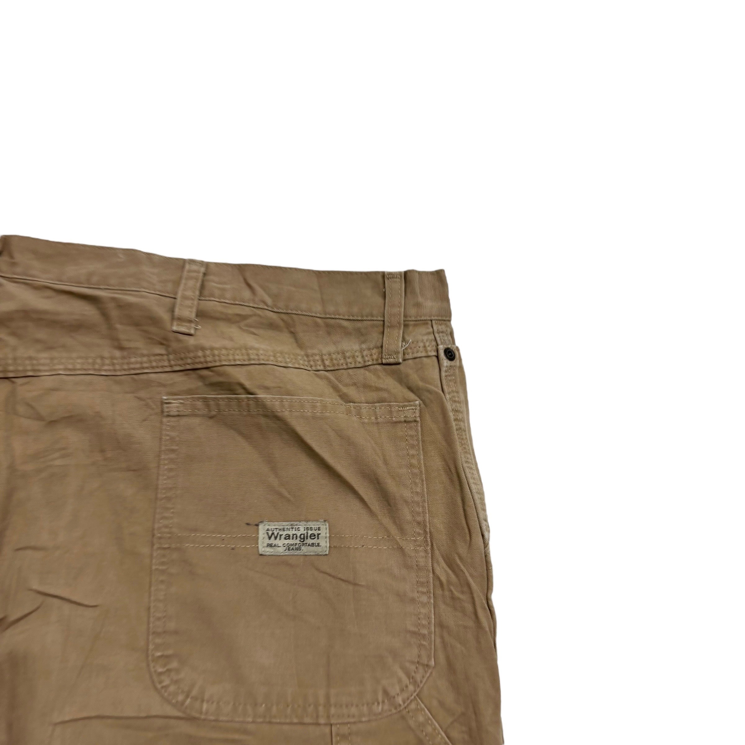 Wrangler Carpenter Pants W44 L30 Mens Tan Relaxed Straight Fit Trousers (E)