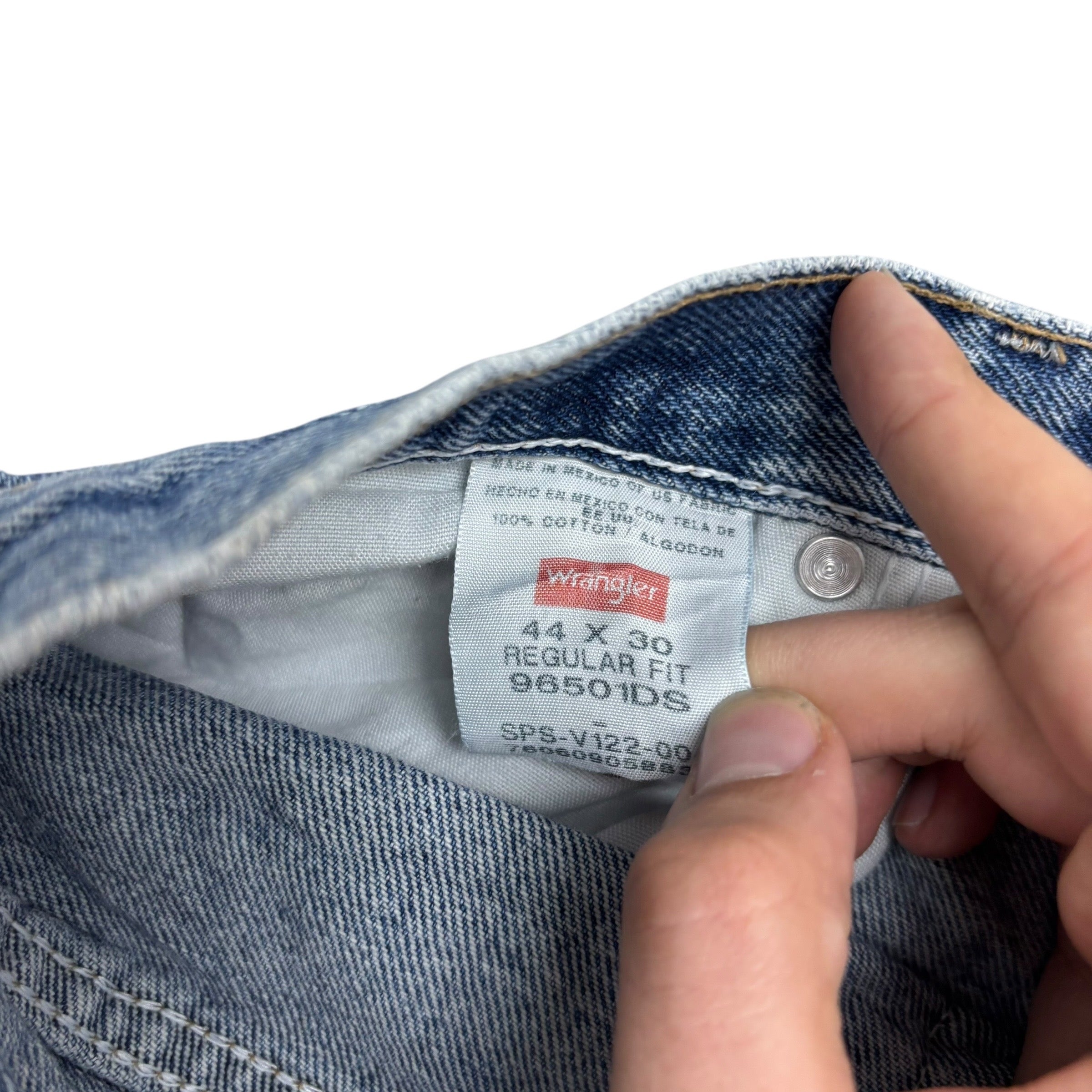 Wrangler Jeans W44 L30 Mens Light Blue Regular Straight Fit Denim (E)