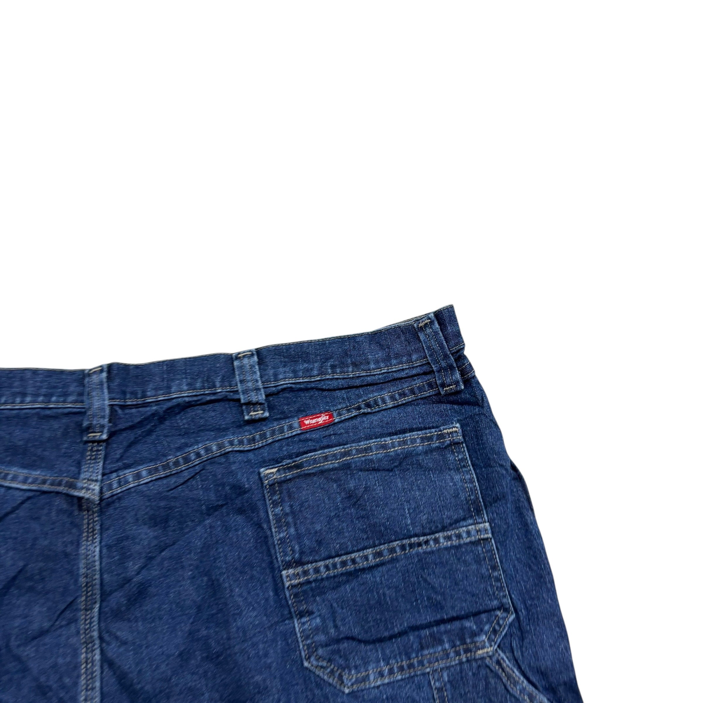 Wrangler Jorts W46 Mens Dark Blue Denim Shorts Relaxed Stretch Carpenter (E)