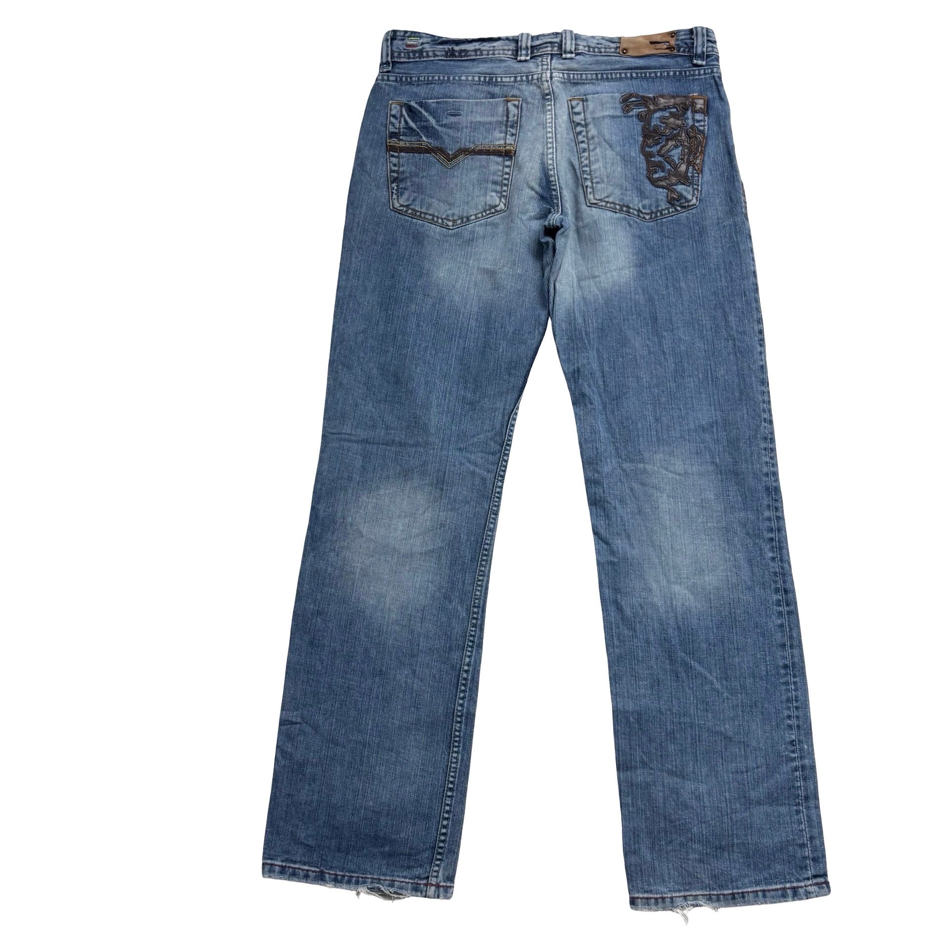 Diesel Kulter Jeans W33 L33 Mens Mid Blue Relaxed Straight Fit Y2K Vintage