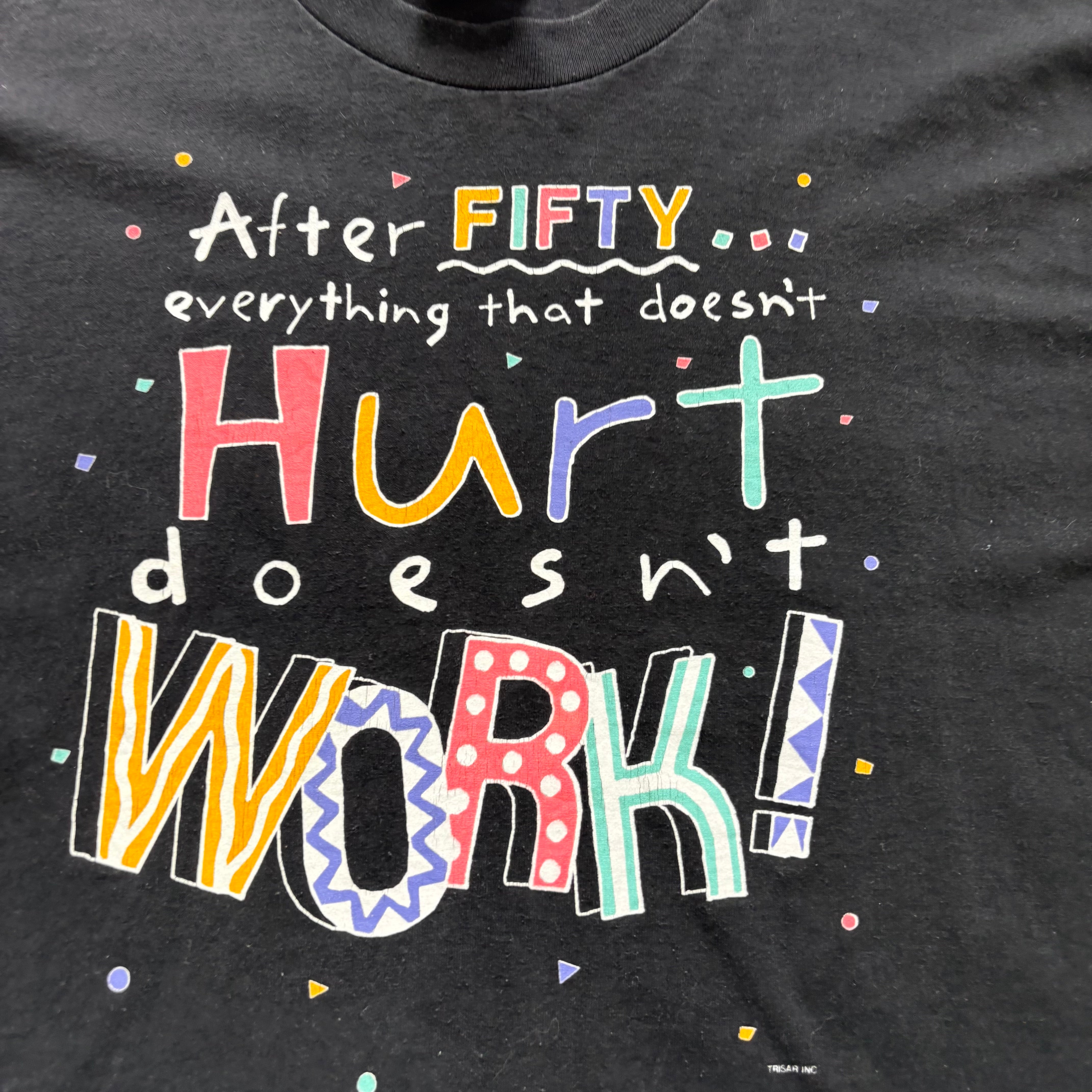 Vintage T Shirt Mens XL Black Single Stitch Graphic Print 90s Funny (E)