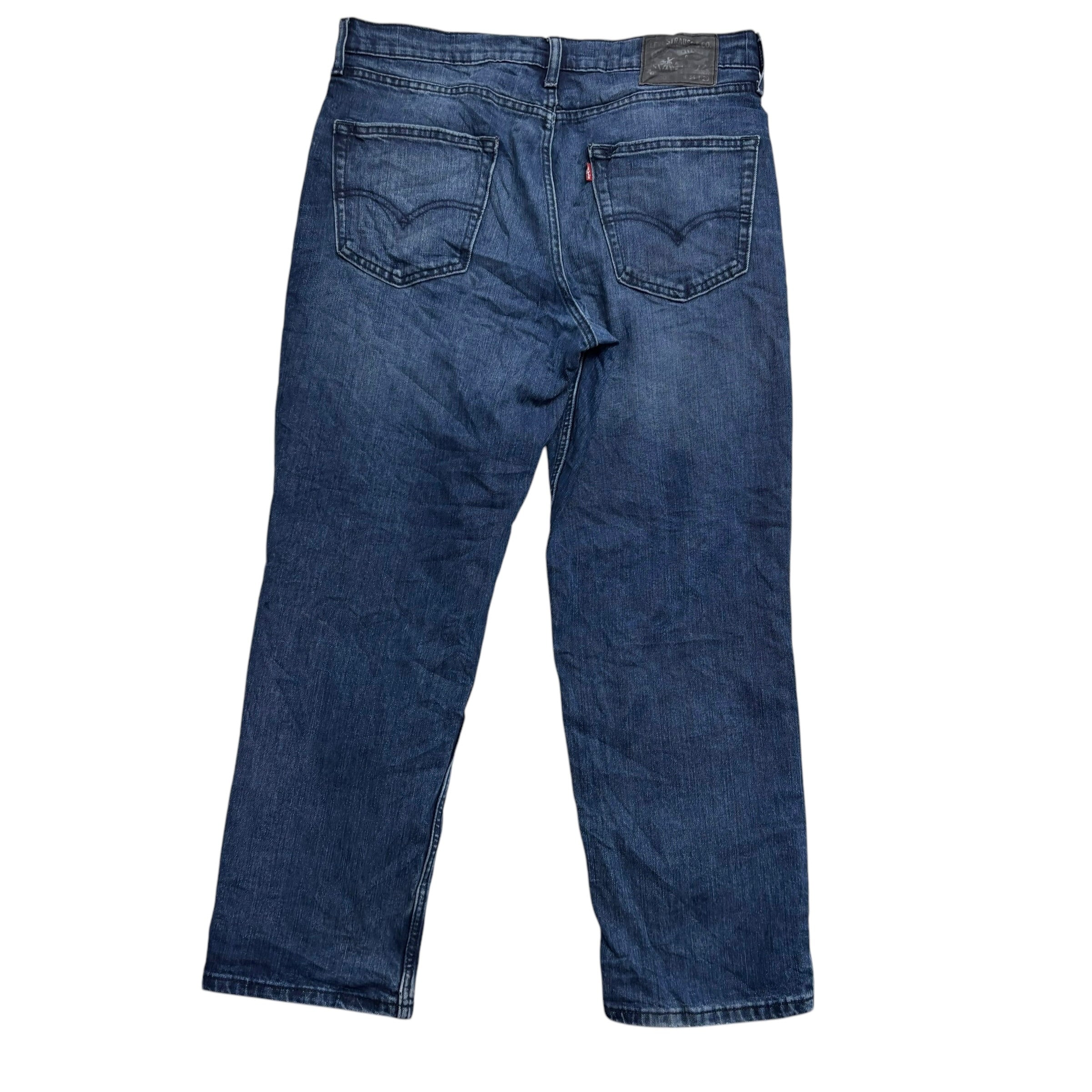 Levis 550 Jeans W34 L29 Mens Navy Blue Baggy Relaxed Straight Stretch Denim (E)