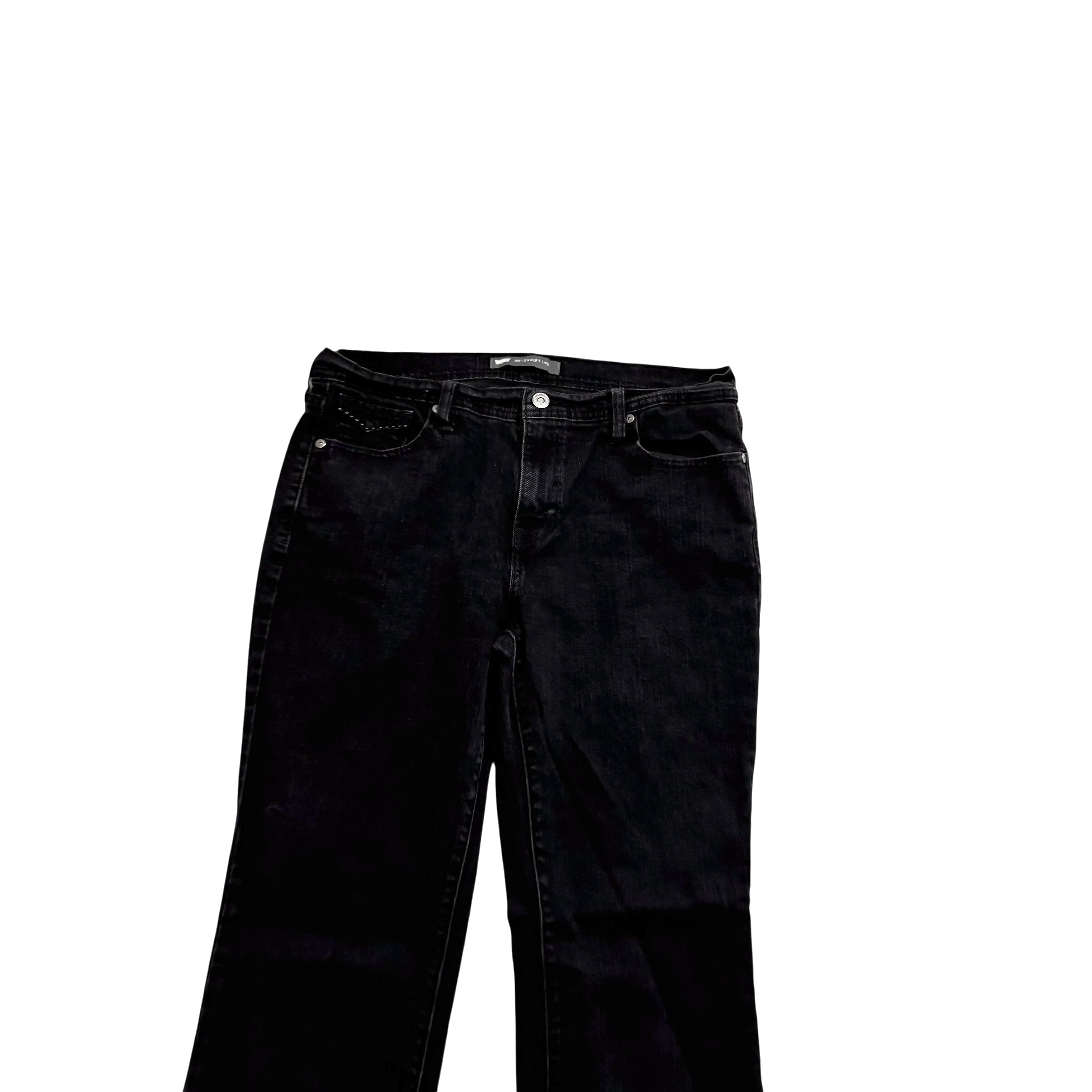 Levis 505 Jeans W31 L32 Womens Regular Straight Fit Black Stretch Denim (E)