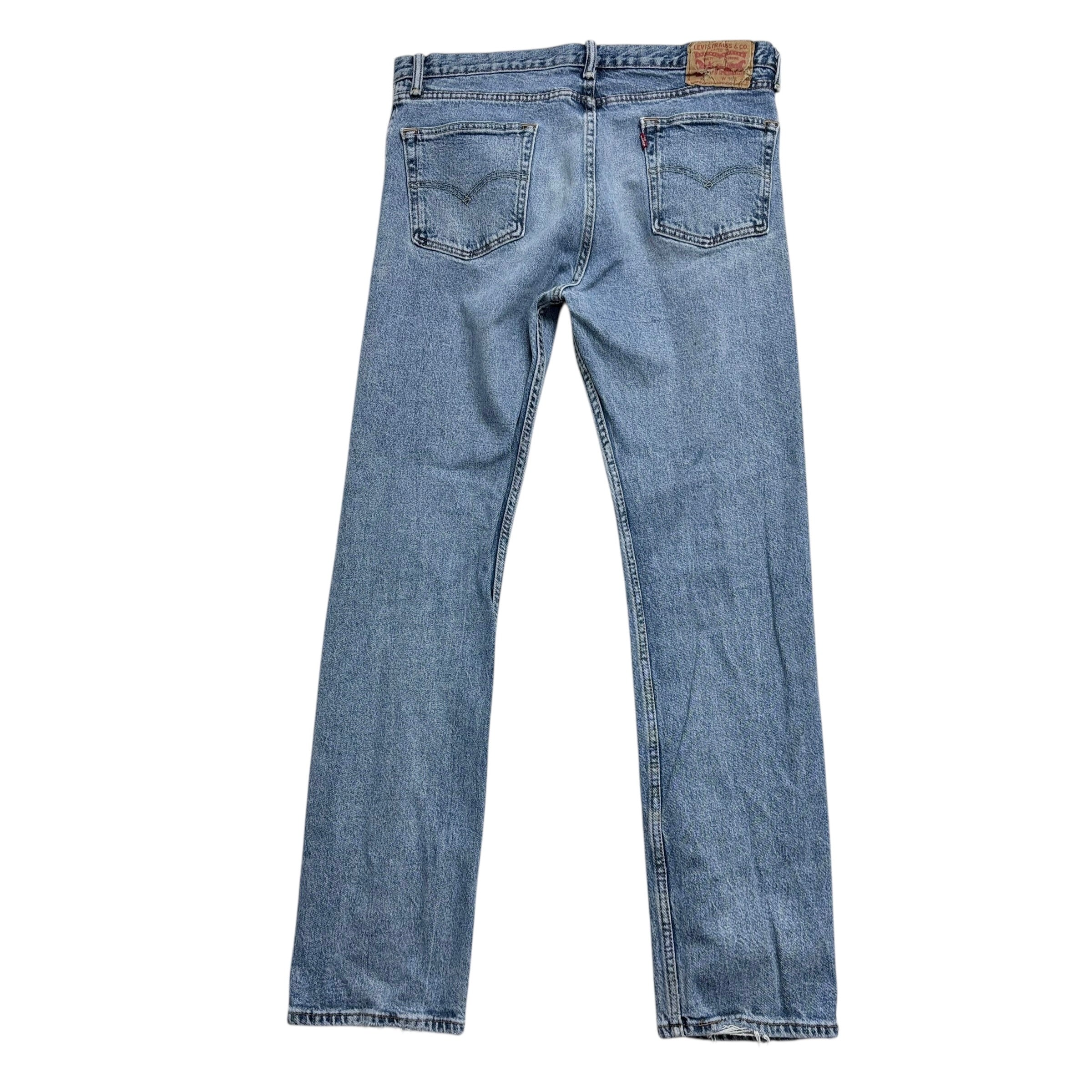 Levis 513 Jeans W33 L32 Mens Light Blue Slim Straight Fit Stretch Denim