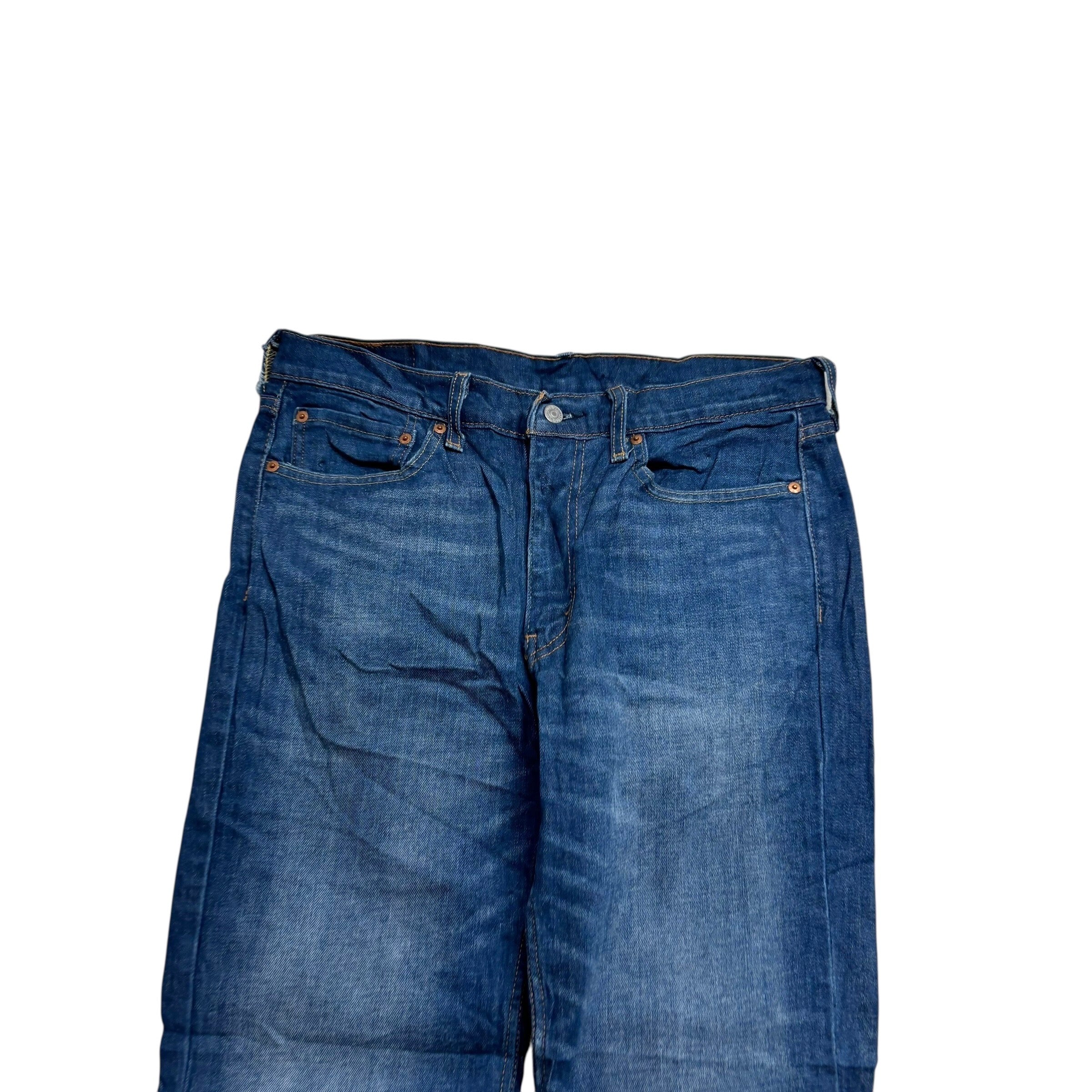 Levis 514 Jeans W34 L32 Mens Dark Blue Regular Straight Fit Stretch Denim (E)