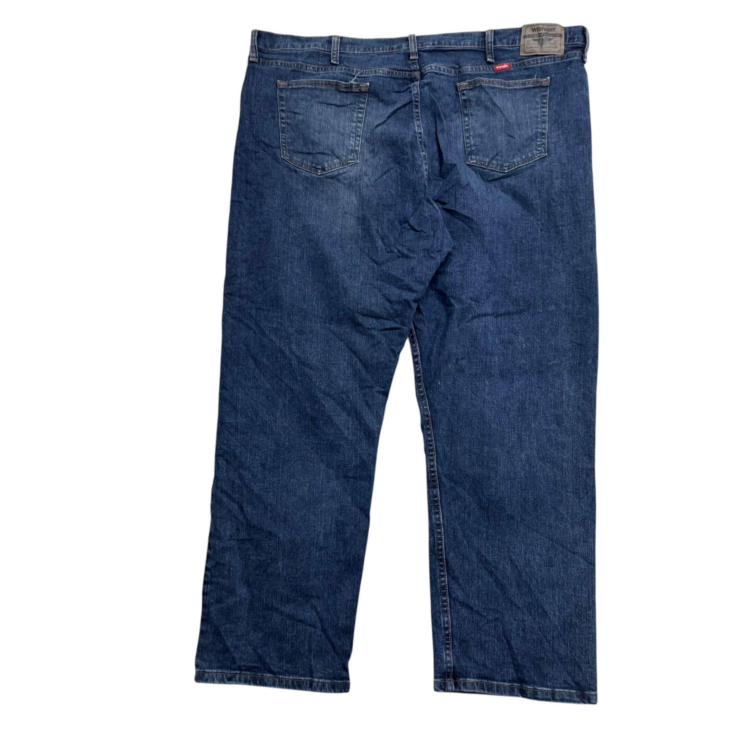 Wrangler Jeans W46 L30 Mens Dark Blue Relaxed Straight Fit Stretch Denim (E)