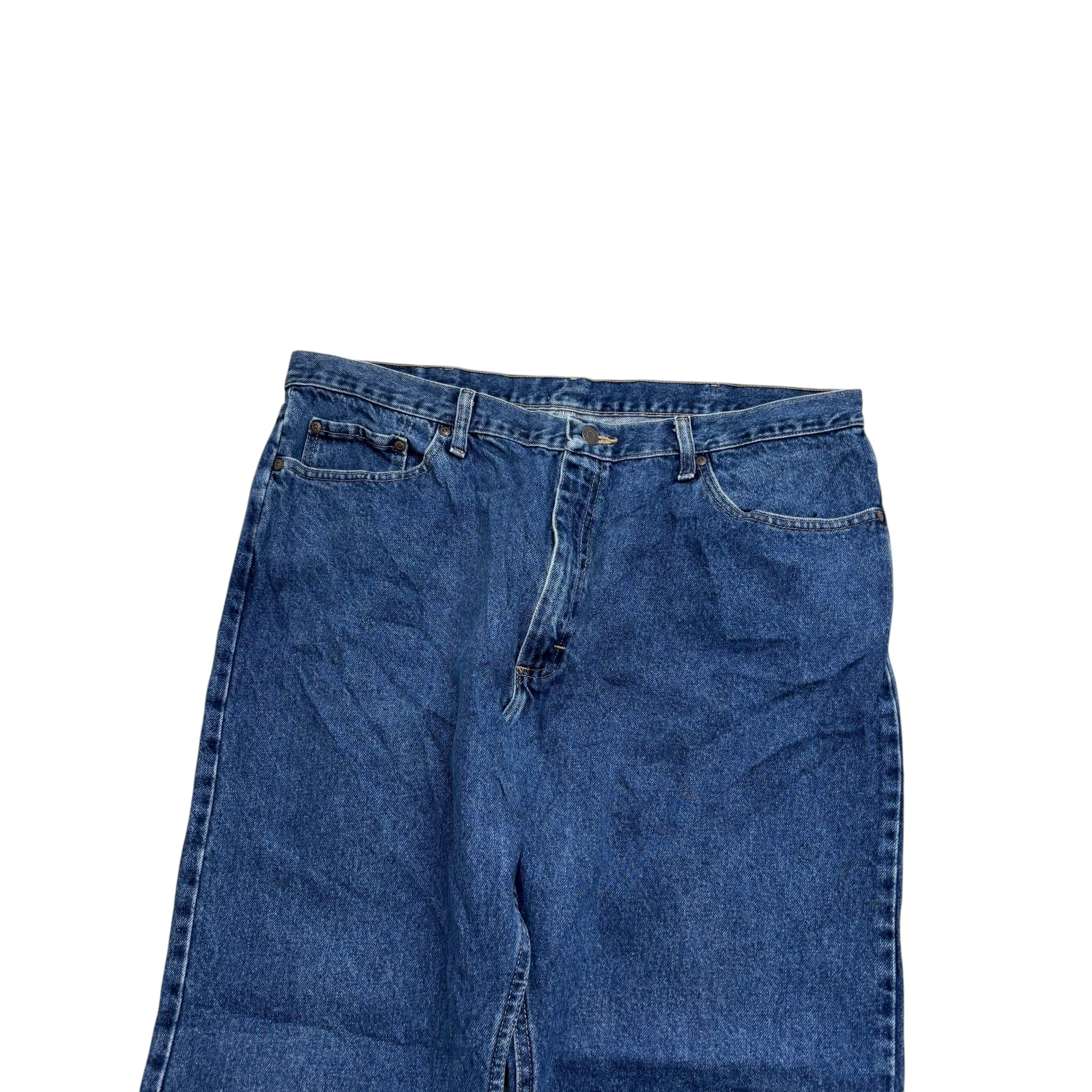 Wrangler Jeans W40 L30 Mens Mid Blue Regular Straight Fit Denim (E)