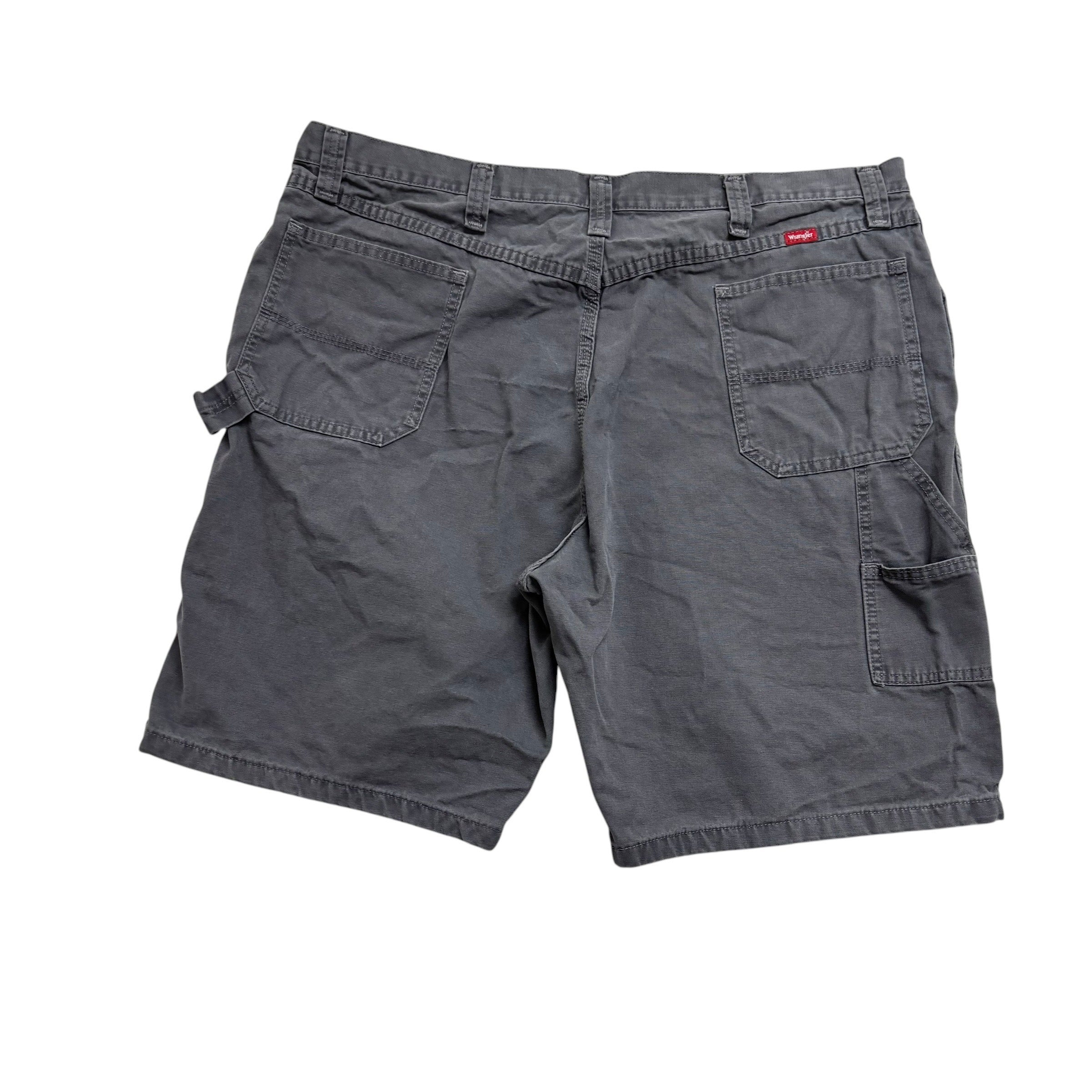 Wrangler Baggy Jorts W42 Mens Grey Denim Shorts Relaxed Fit Carpenter (E)